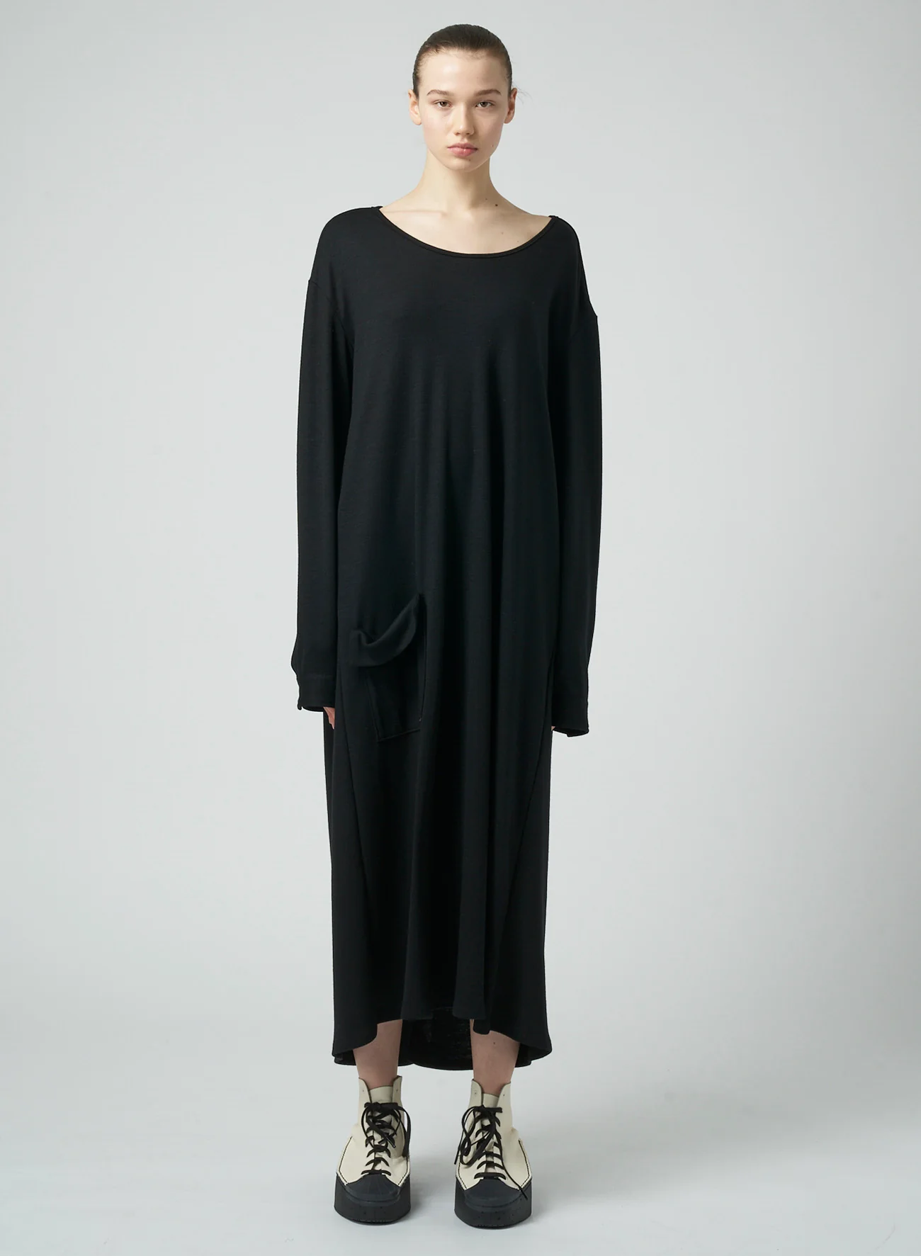 1/60 LUMINARY WOOL BACKSIDE OPENED SHIRT DRESS - Image 3