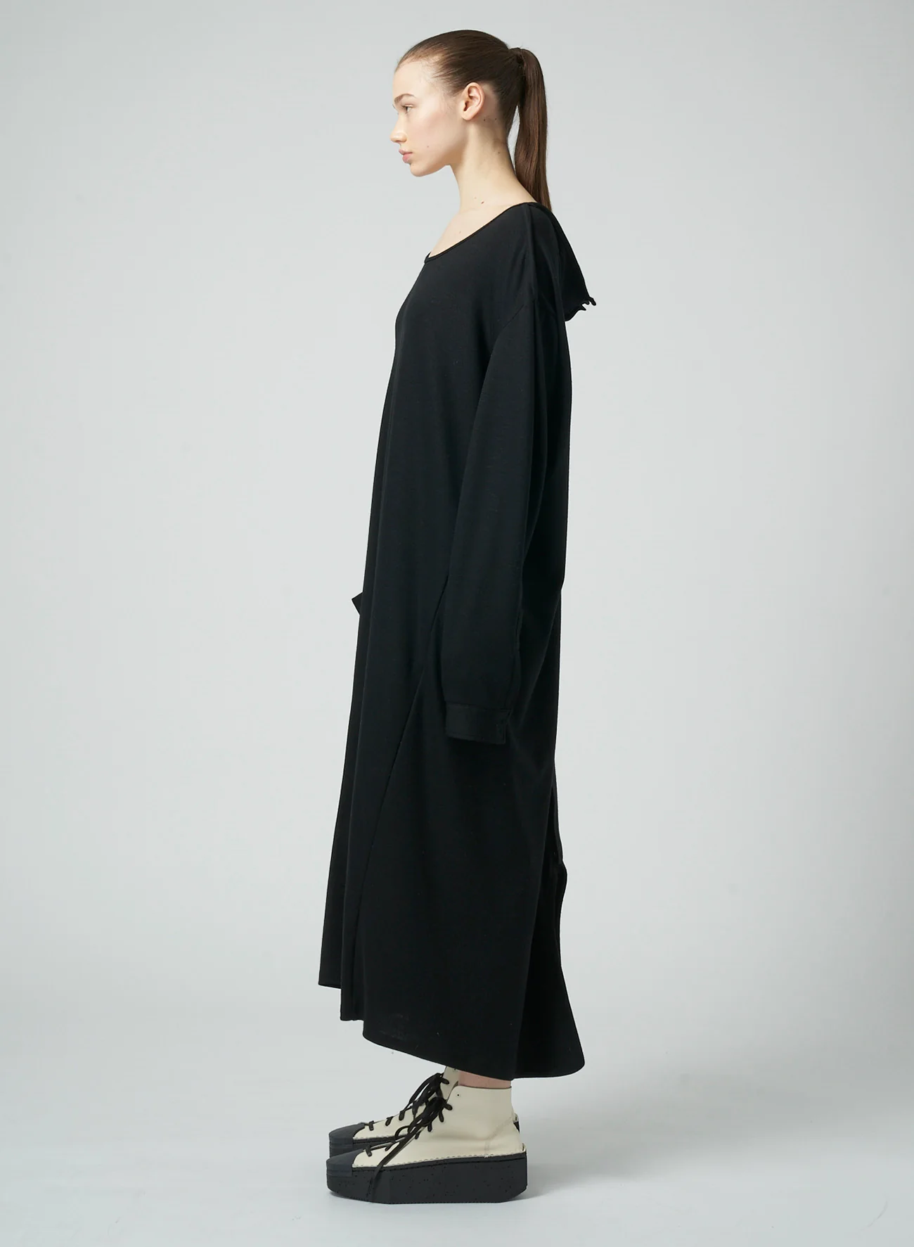 1/60 LUMINARY WOOL BACKSIDE OPENED SHIRT DRESS - Image 4