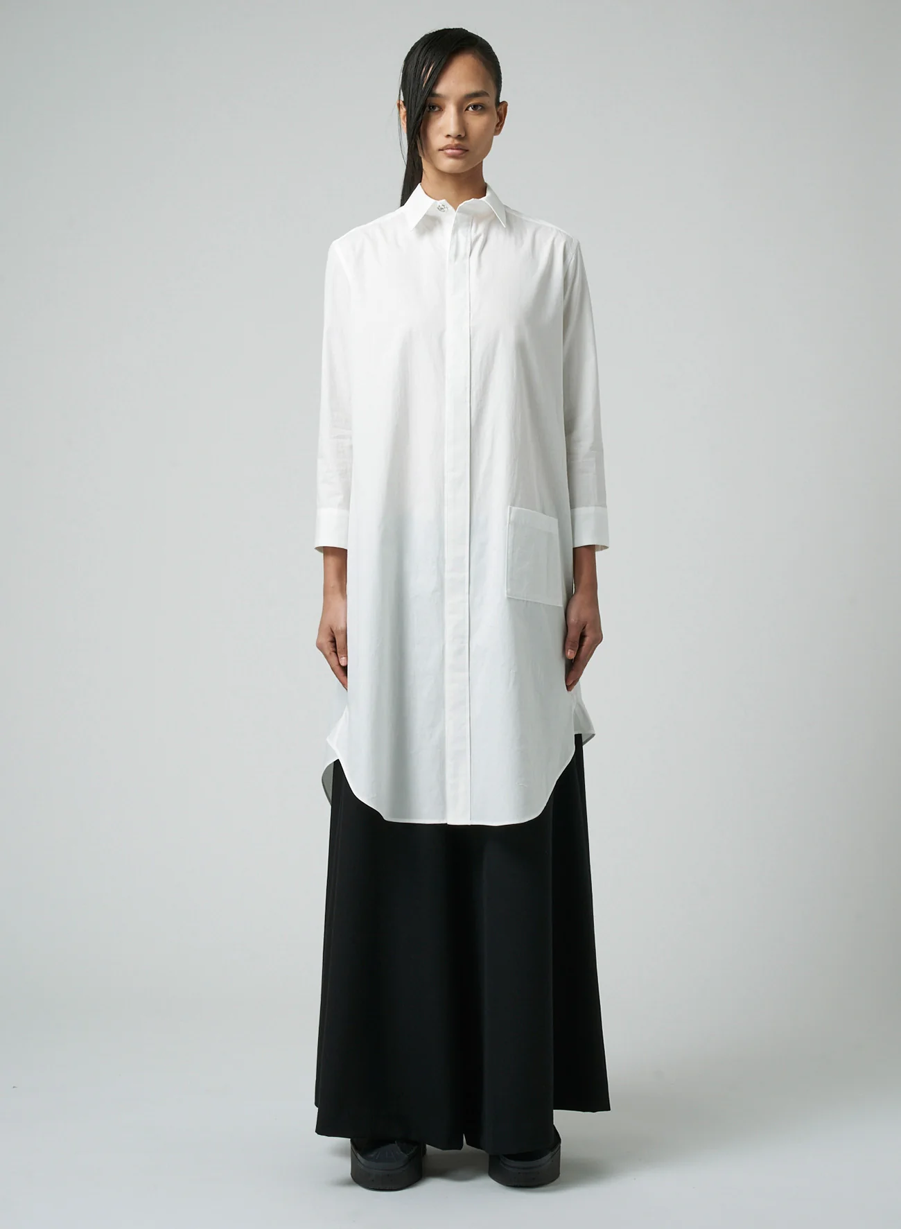 COTTON BROADCLOTH BALLOON SILHOUETTE SHIRT DRESS WITH BOX POCKET - Image 3