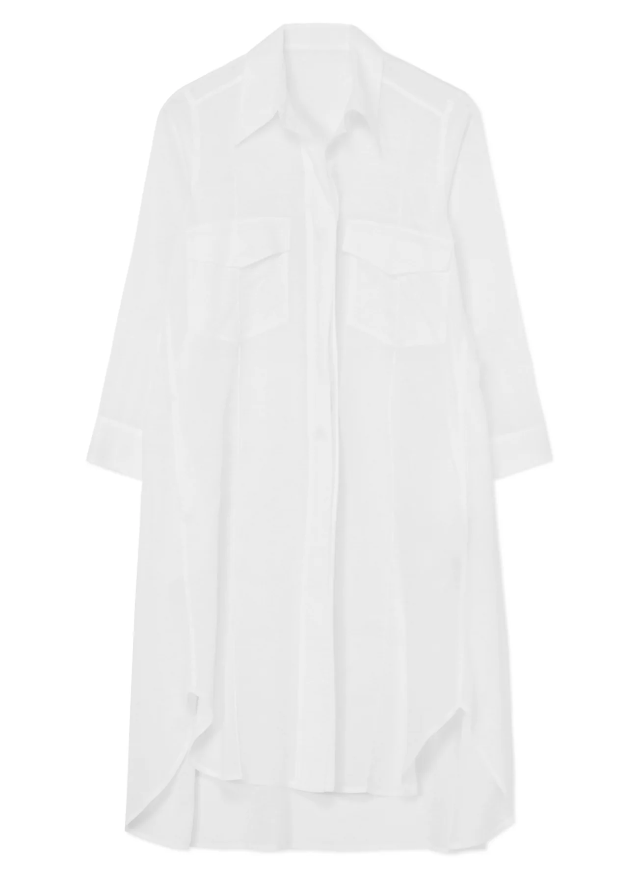 CELLULOSE LAWN WORKWEAR-STYLE LONG SHIRT DRESS - Image 10