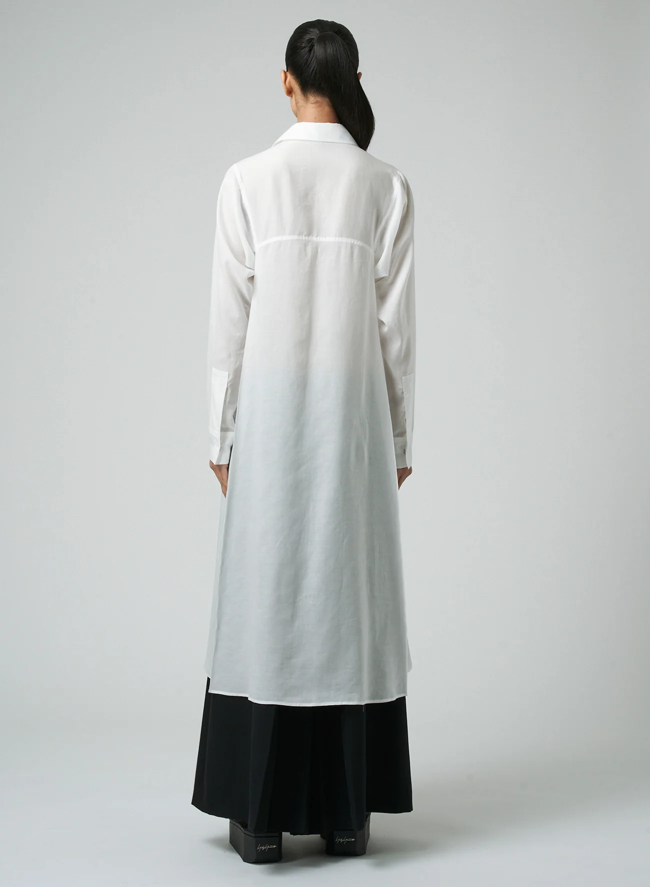 CELLULOSE LAWN WORKWEAR-STYLE LONG SHIRT DRESS - Image 5