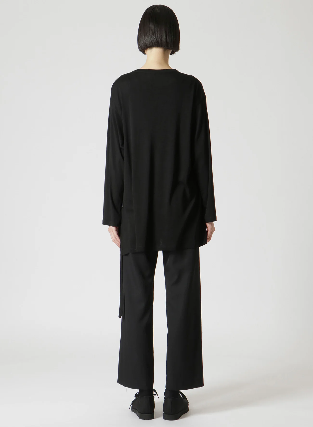 WOOL CHIFFON SIDE TAB LONG SLV T - Image 5