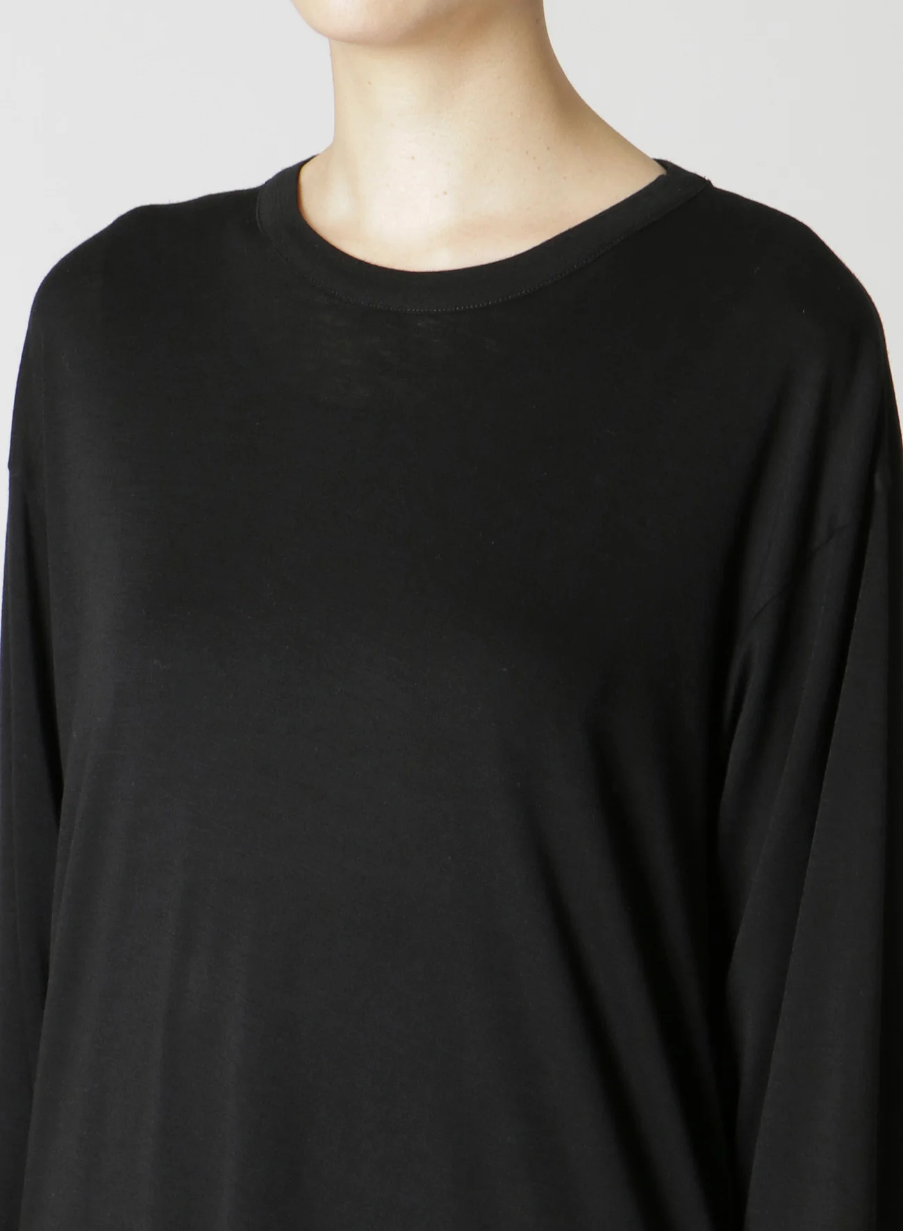 WOOL CHIFFON SIDE TAB LONG SLV T - Image 6