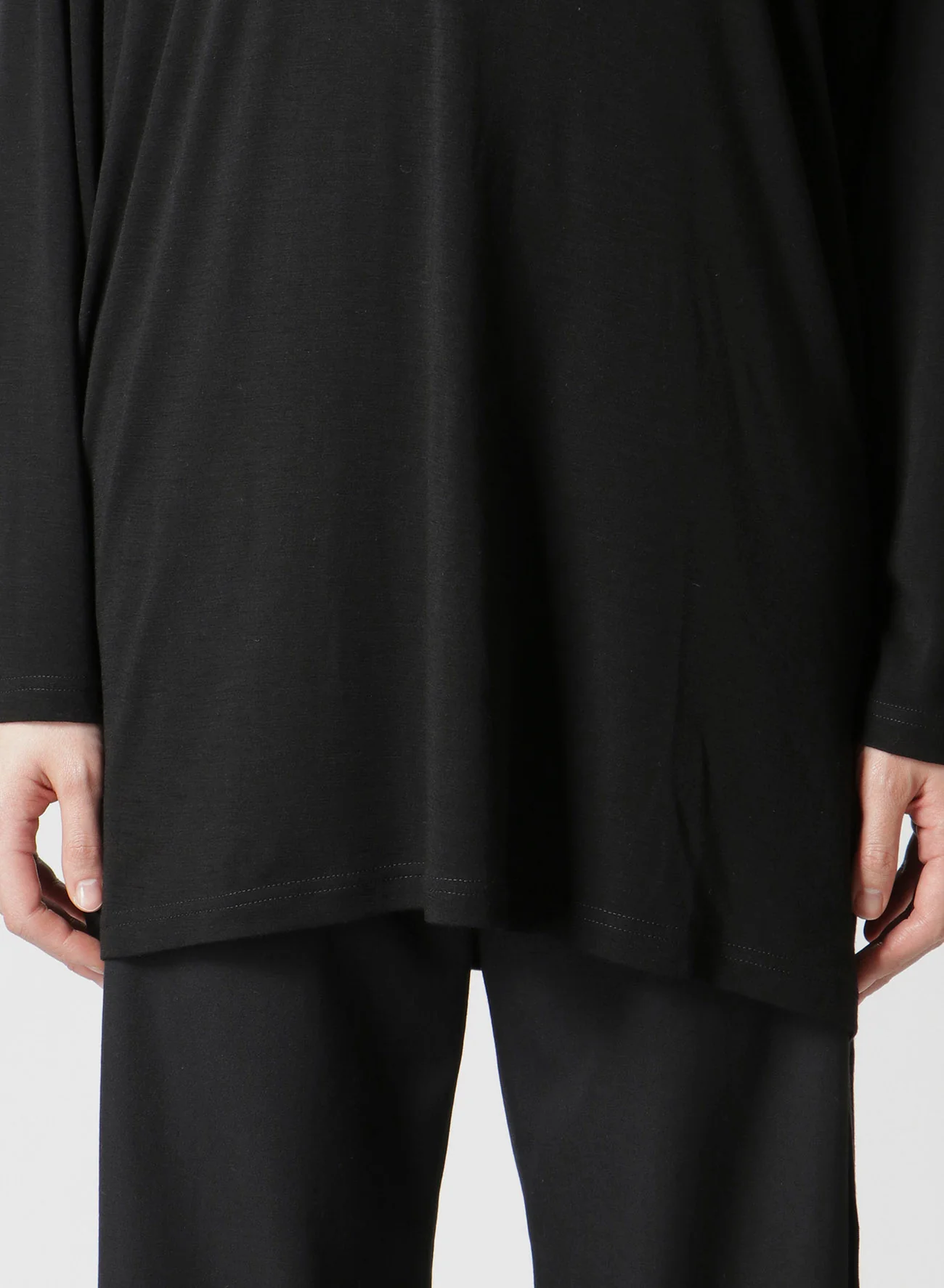 WOOL CHIFFON SIDE TAB LONG SLV T - Image 9