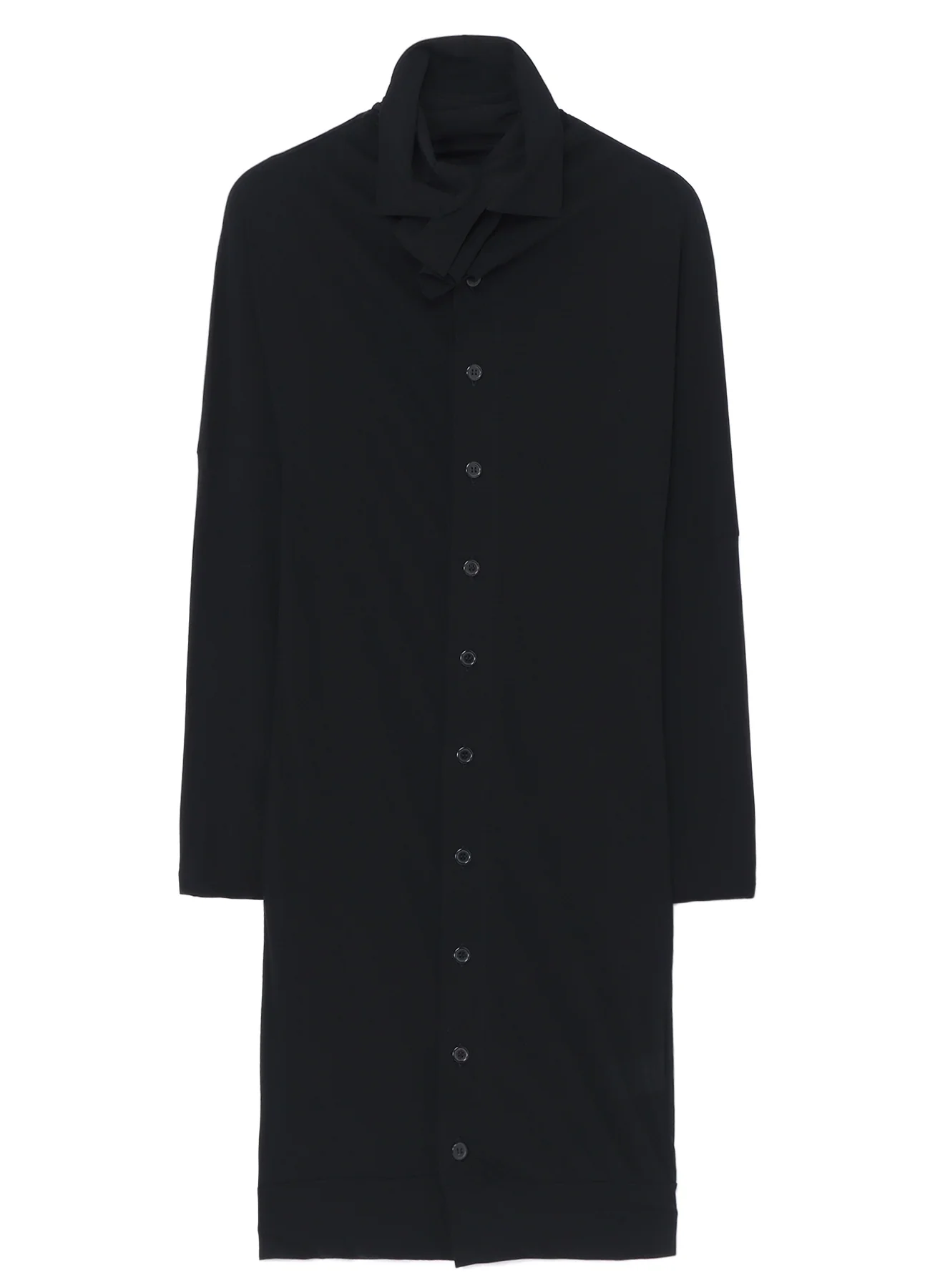 COSMORAMA COTTON DRAPED LONG SLEEVE BUTTON-UP TURTLENECK TOP - Image 10