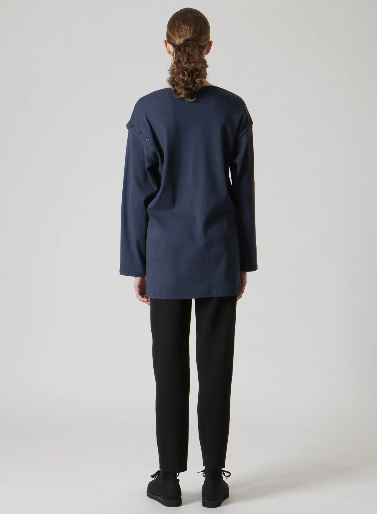 30/- COMBED COTTON LONG SLEEVE T-SHIRT WITH BUTTON-UP SLITS - Image 5