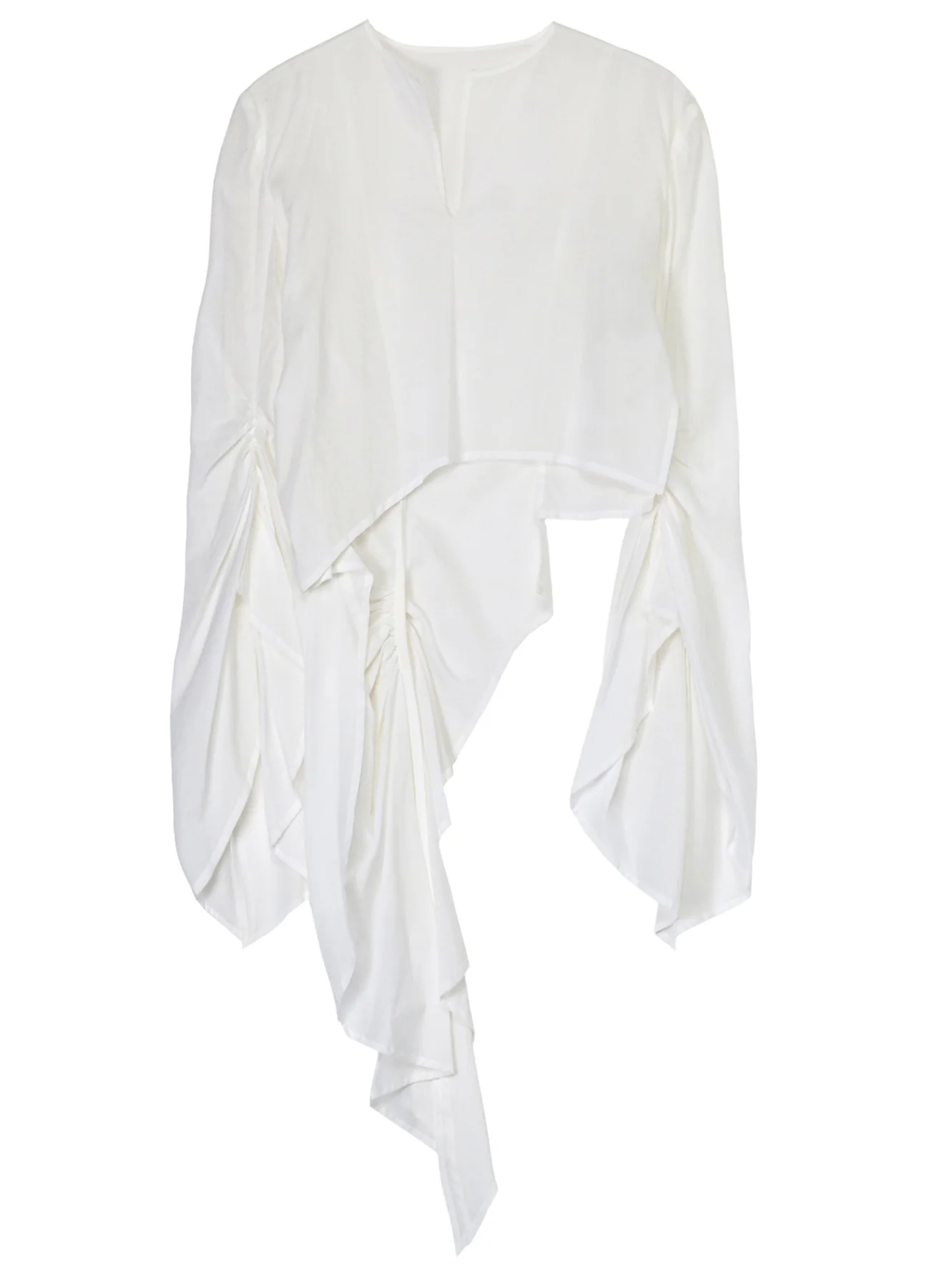 COTTON LAWN ASM SWALLOWTAIL GATHER DETAIL BLOUSE - Image 11