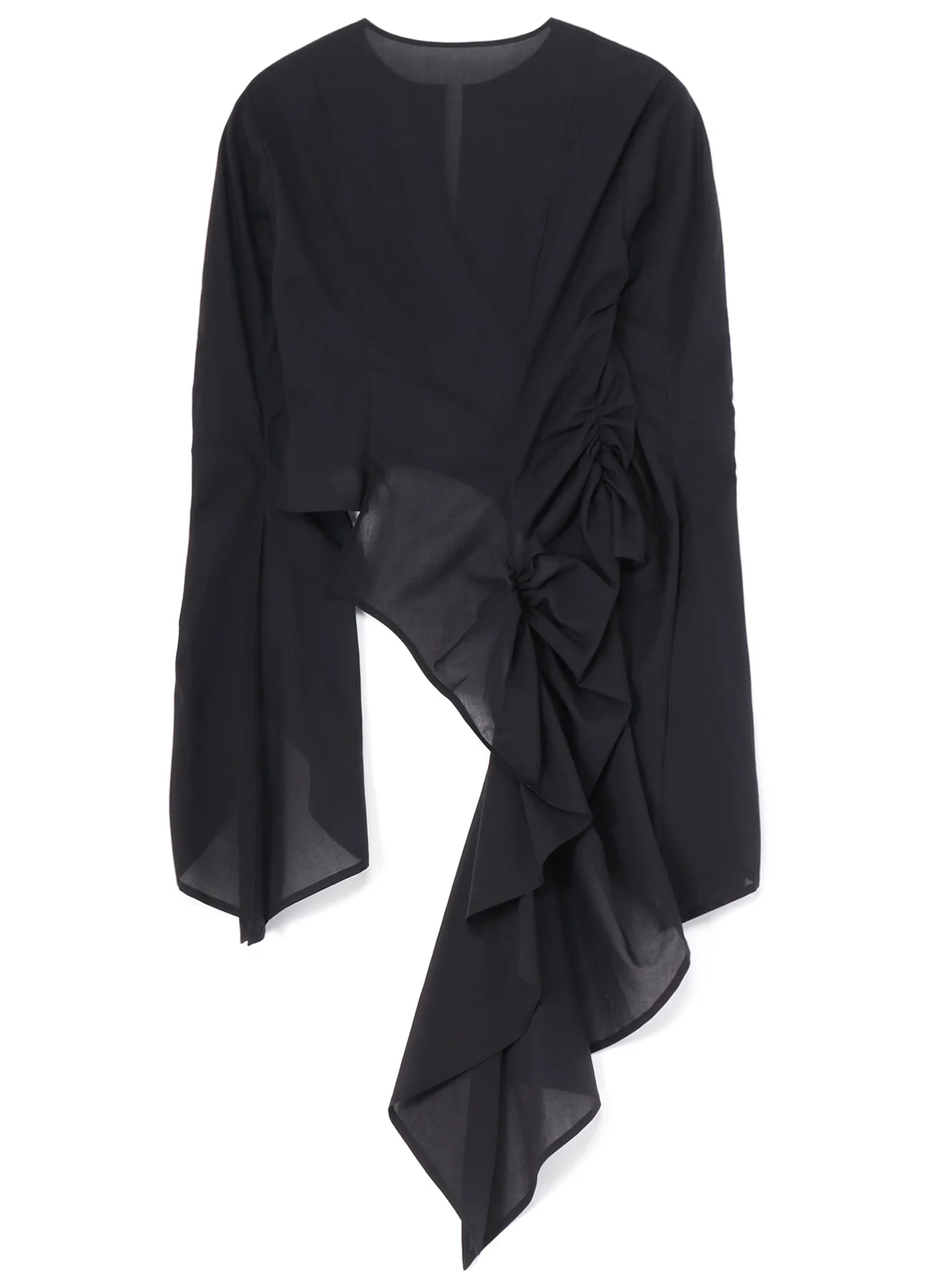 COTTON LAWN ASM SWALLOWTAIL GATHER DETAIL BLOUSE - Image 3