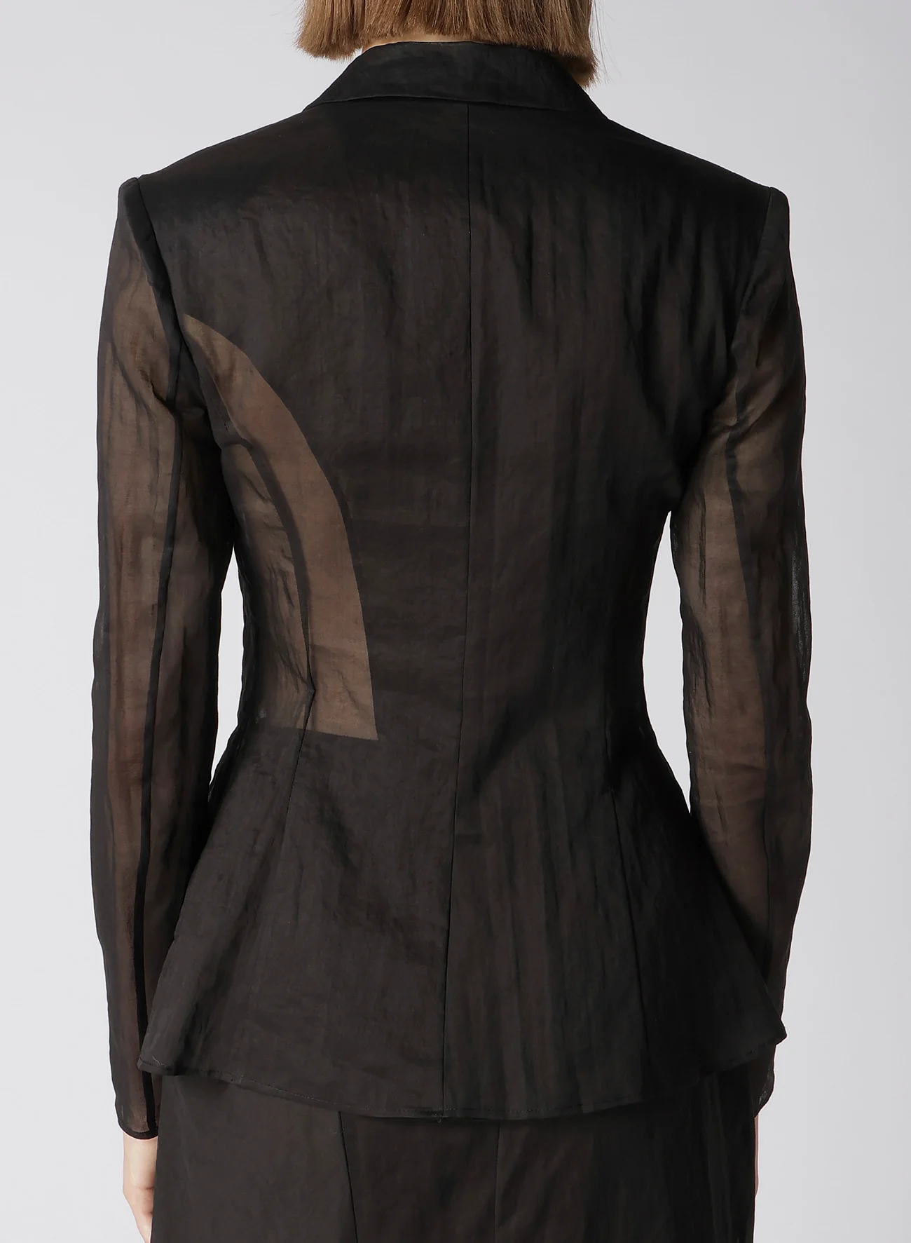 DOT GREY DISCHARGE PRINT 6B DOUBLE JACKET - Image 10