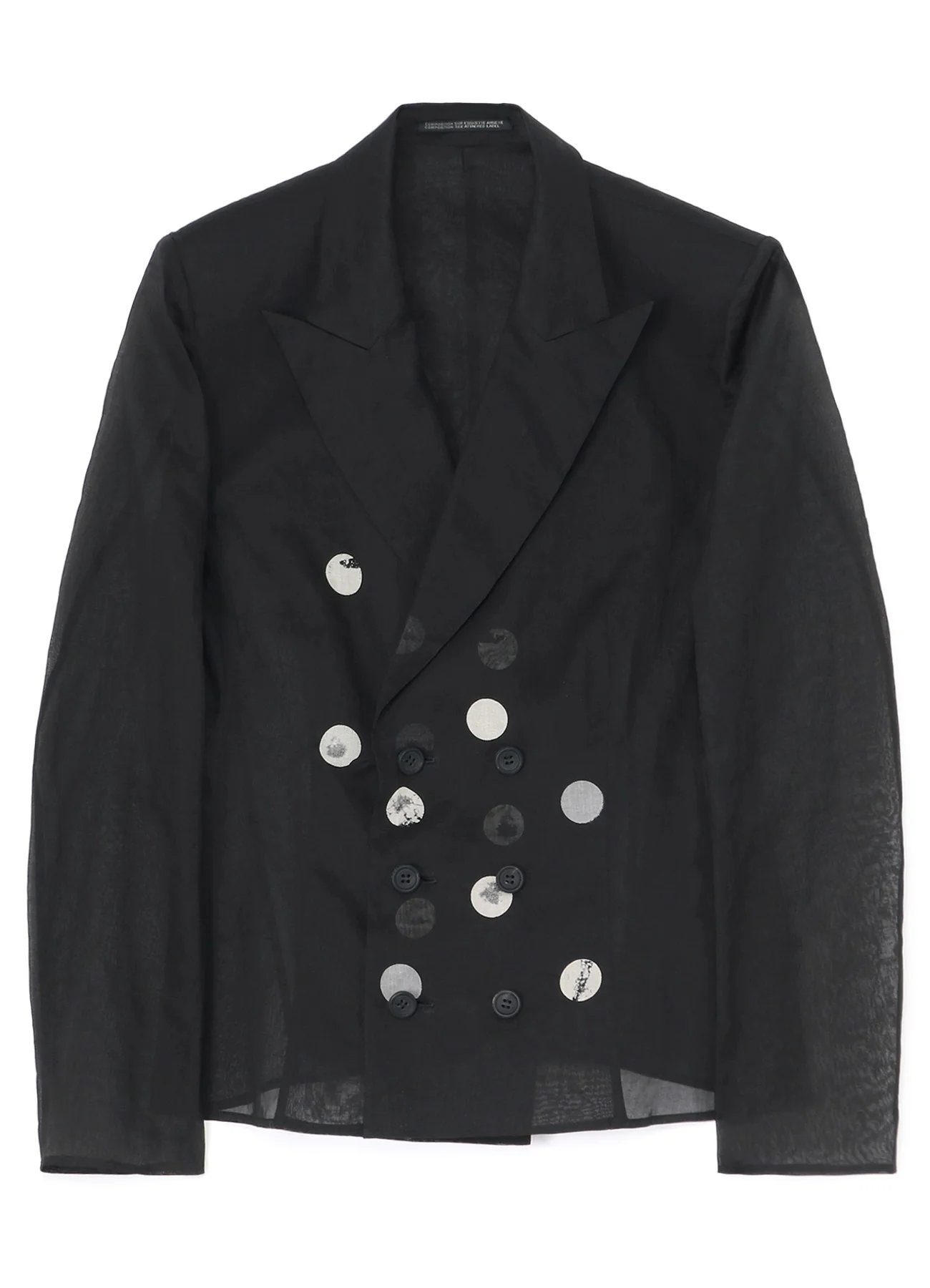 DOT GREY DISCHARGE PRINT 6B DOUBLE JACKET - Image 3