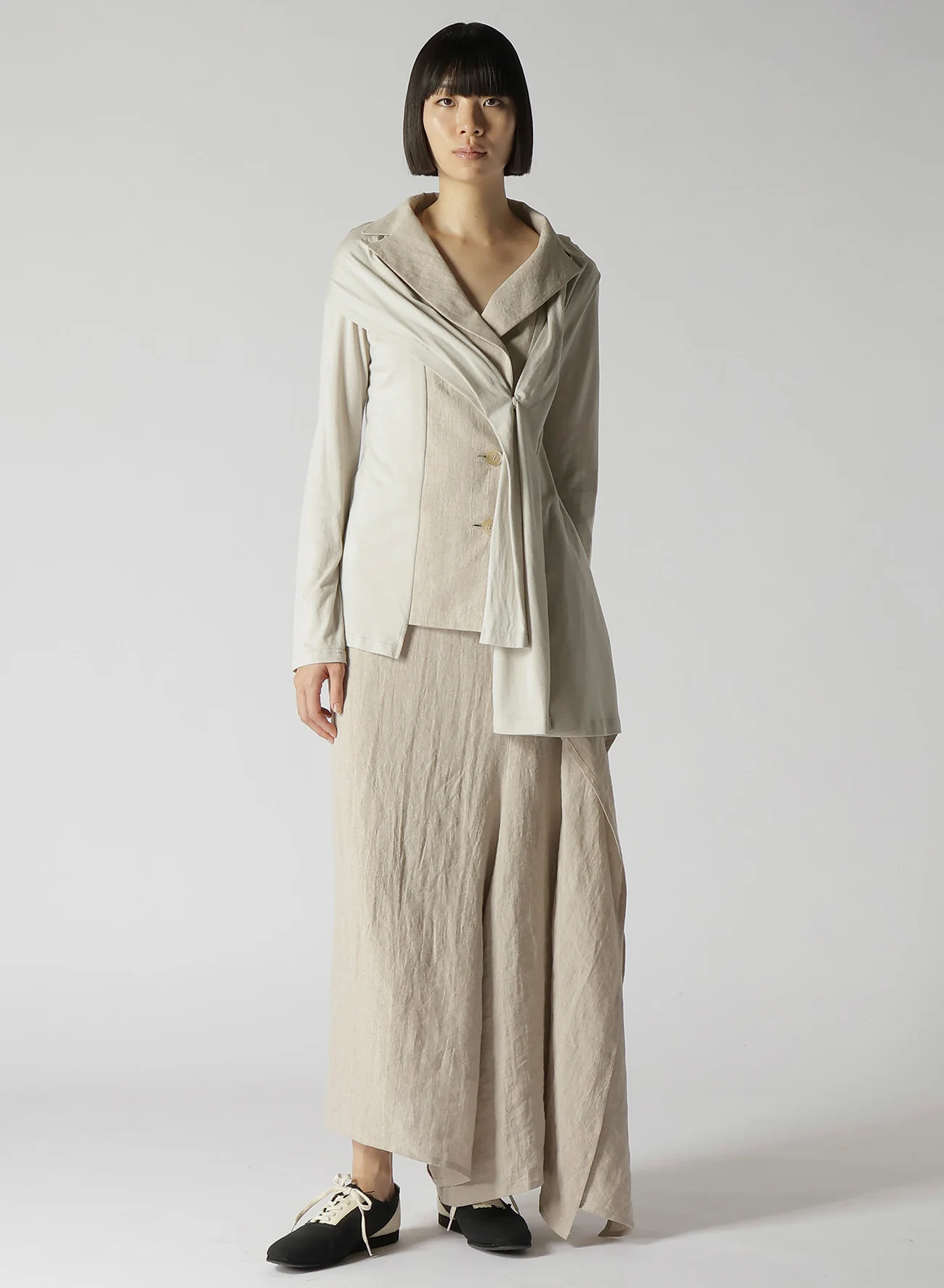 NATURAL WASHED LINEN COMBINATION SINGLE JACKET - Image 3