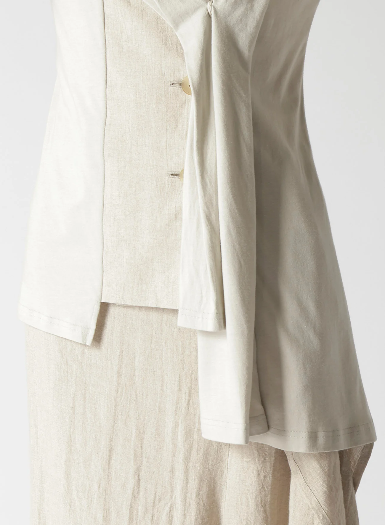 NATURAL WASHED LINEN COMBINATION SINGLE JACKET - Image 8
