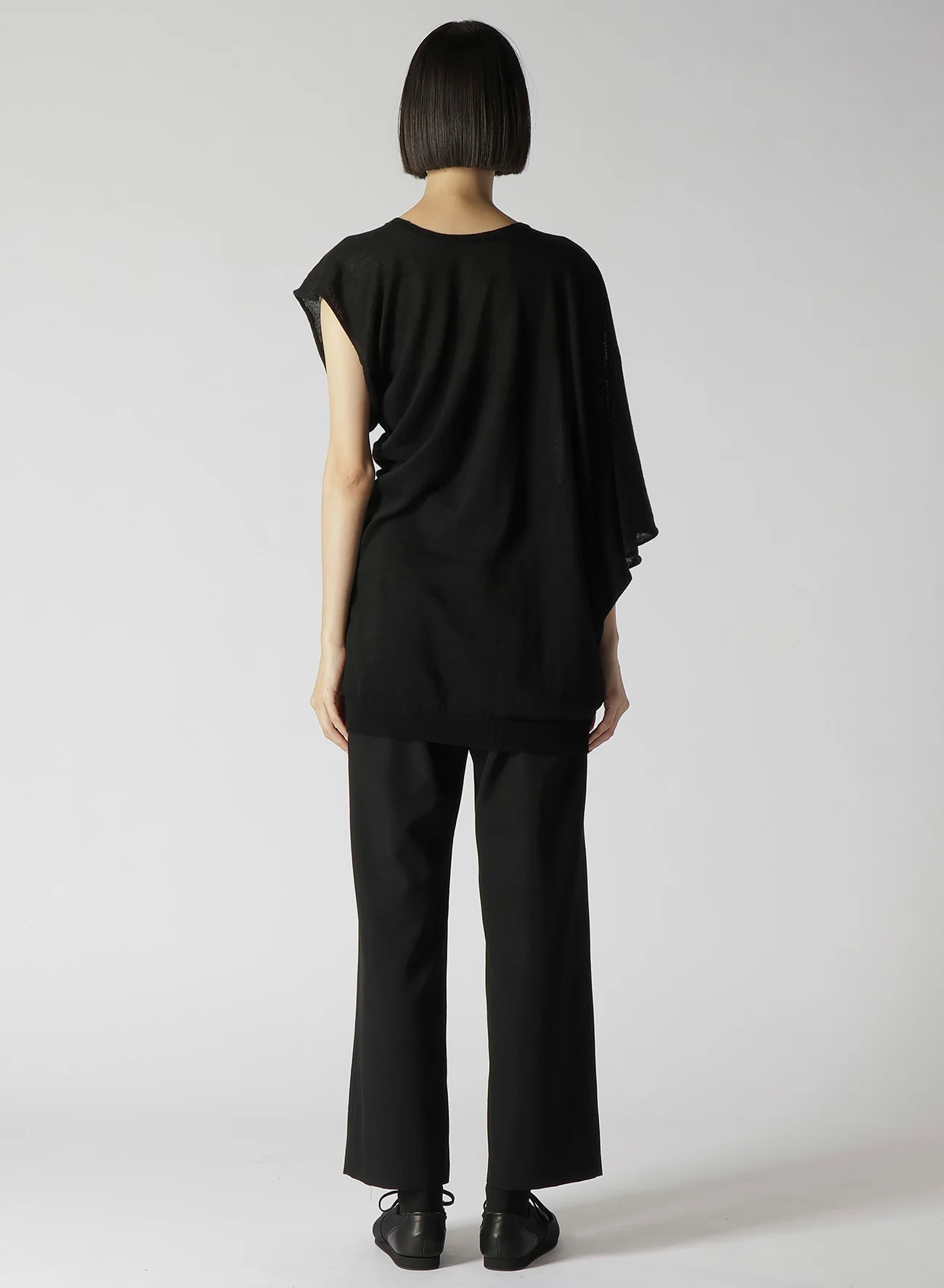 14G1P LOW TENSION PLAIN STITCH DRAPE DETAIL SHORT SLV PULLOVER - Image 5