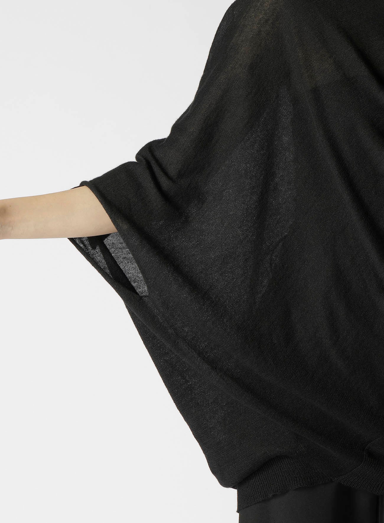 14G1P LOW TENSION PLAIN STITCH DRAPE DETAIL SHORT SLV PULLOVER - Image 8