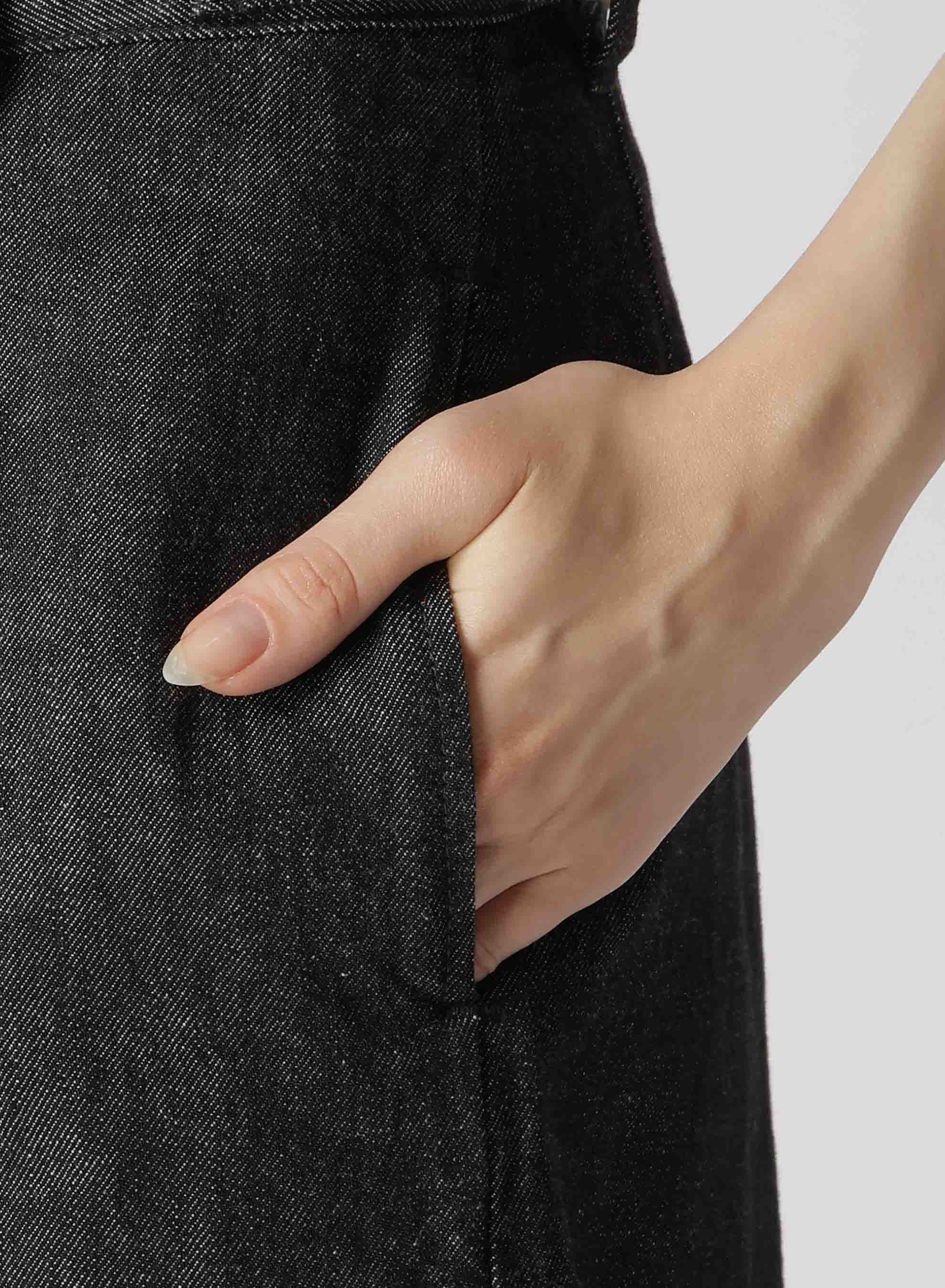 10OZ UNEVEN YARN DENIM CROPPED WIDE PANTS - Image 8