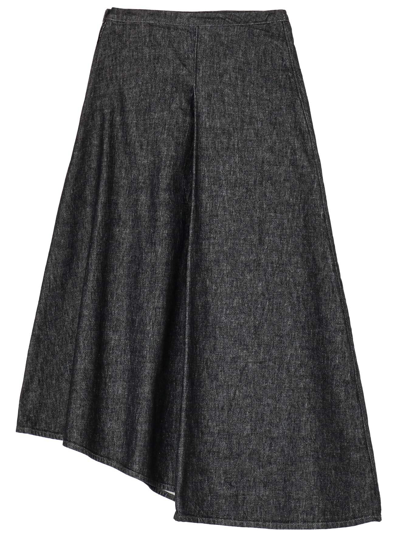 10OZ UNEVEN YARN DENIM CURVED WAIST SKIRT - Image 11