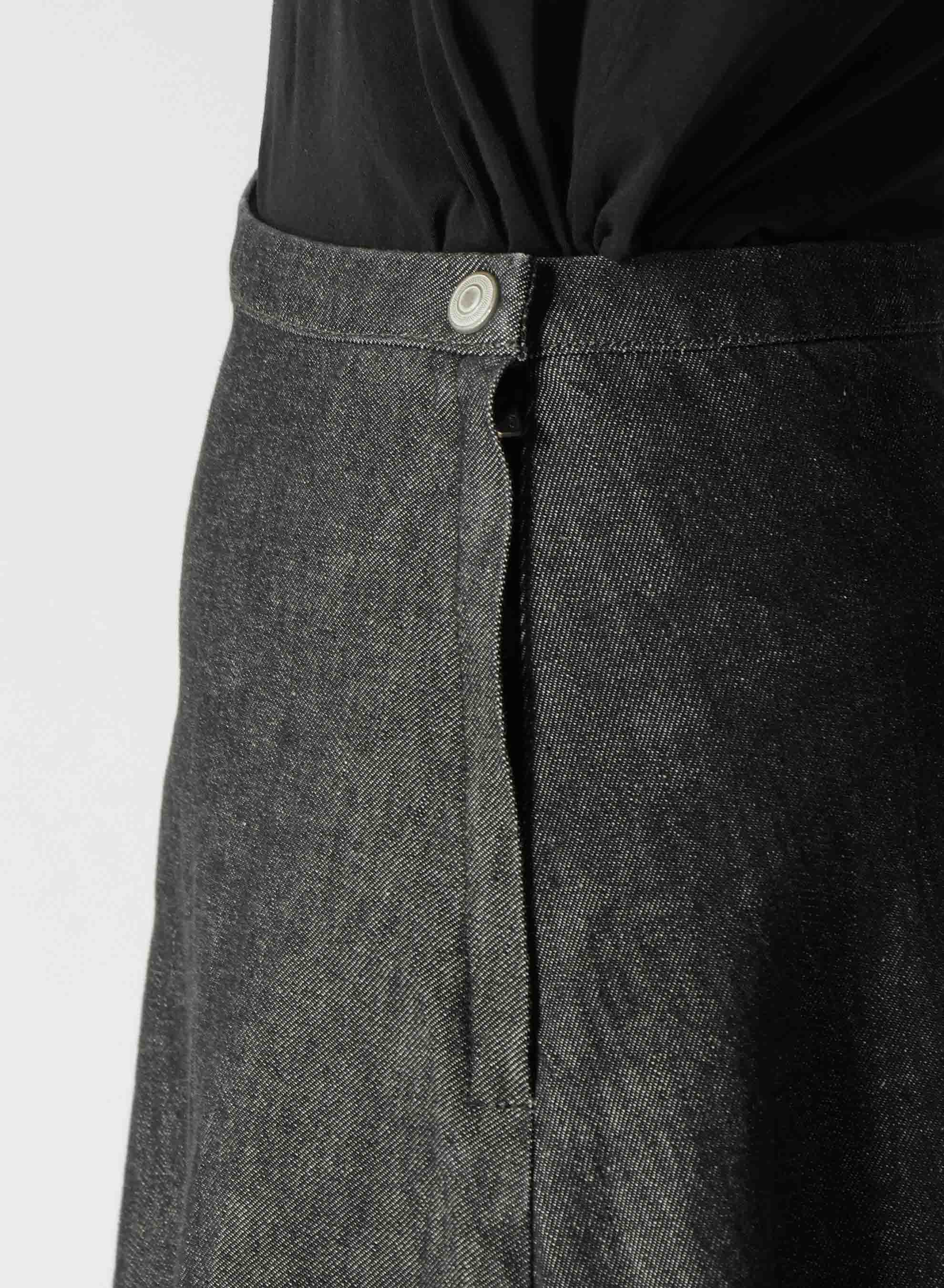 10OZ UNEVEN YARN DENIM CURVED WAIST SKIRT - Image 6