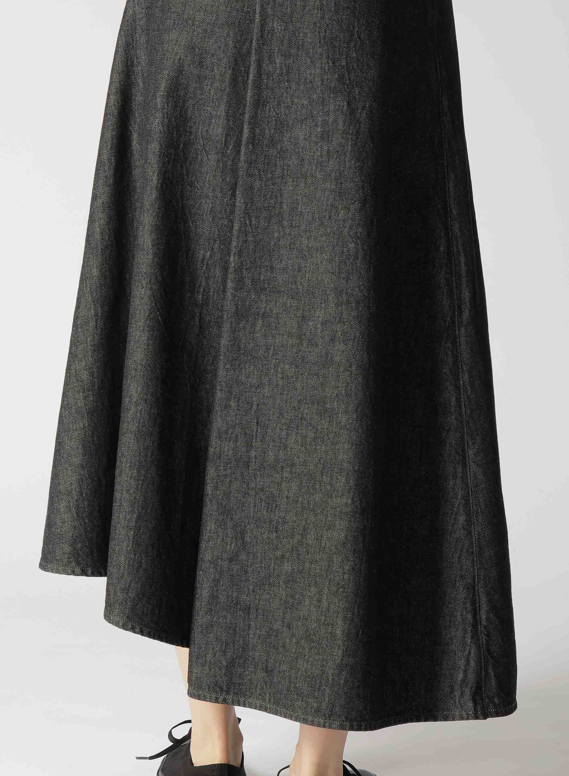 10OZ UNEVEN YARN DENIM CURVED WAIST SKIRT - Image 8