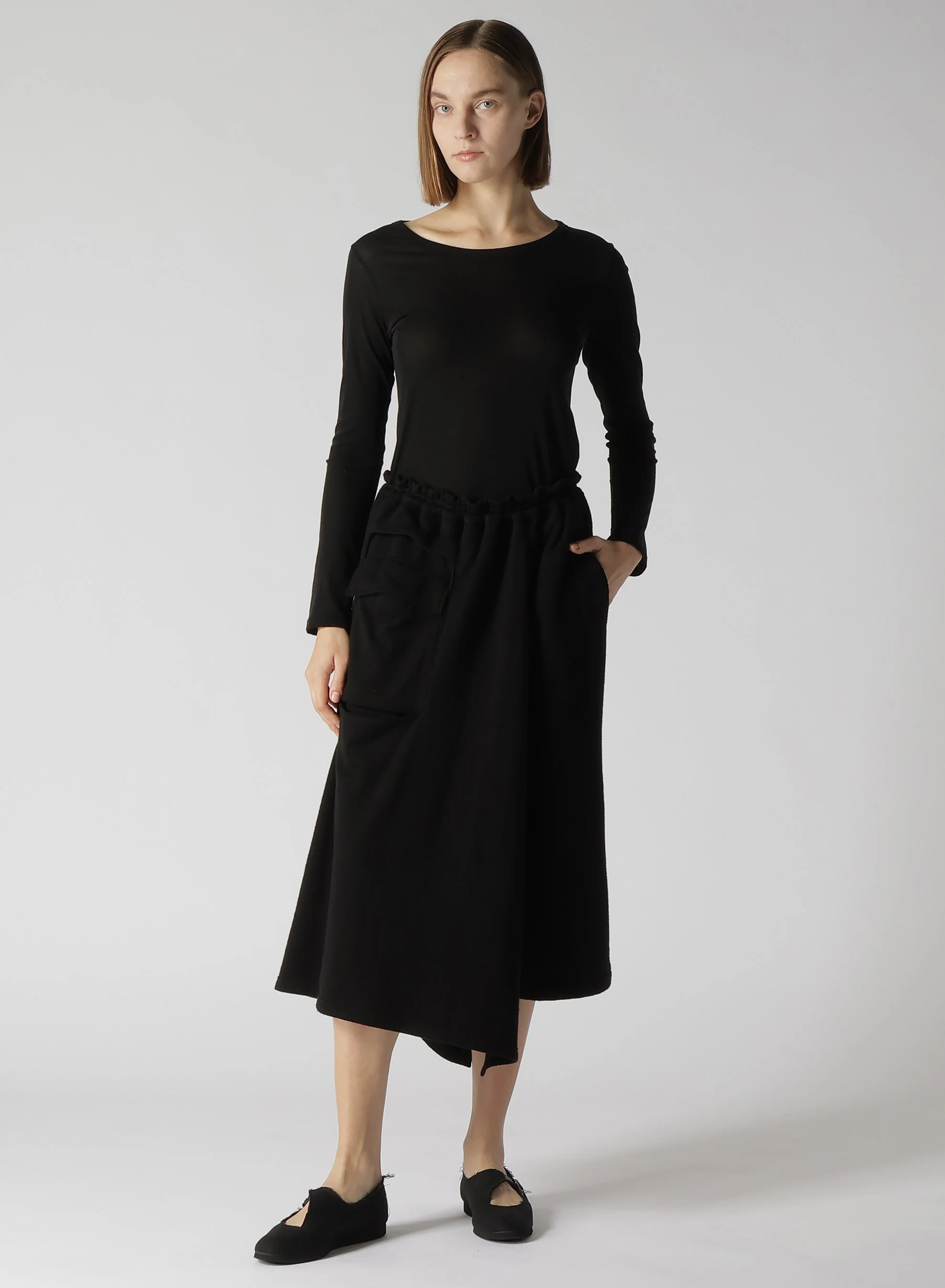 SUPIMA COTTON PILE POCKET DETAIL SKIRT - Image 3