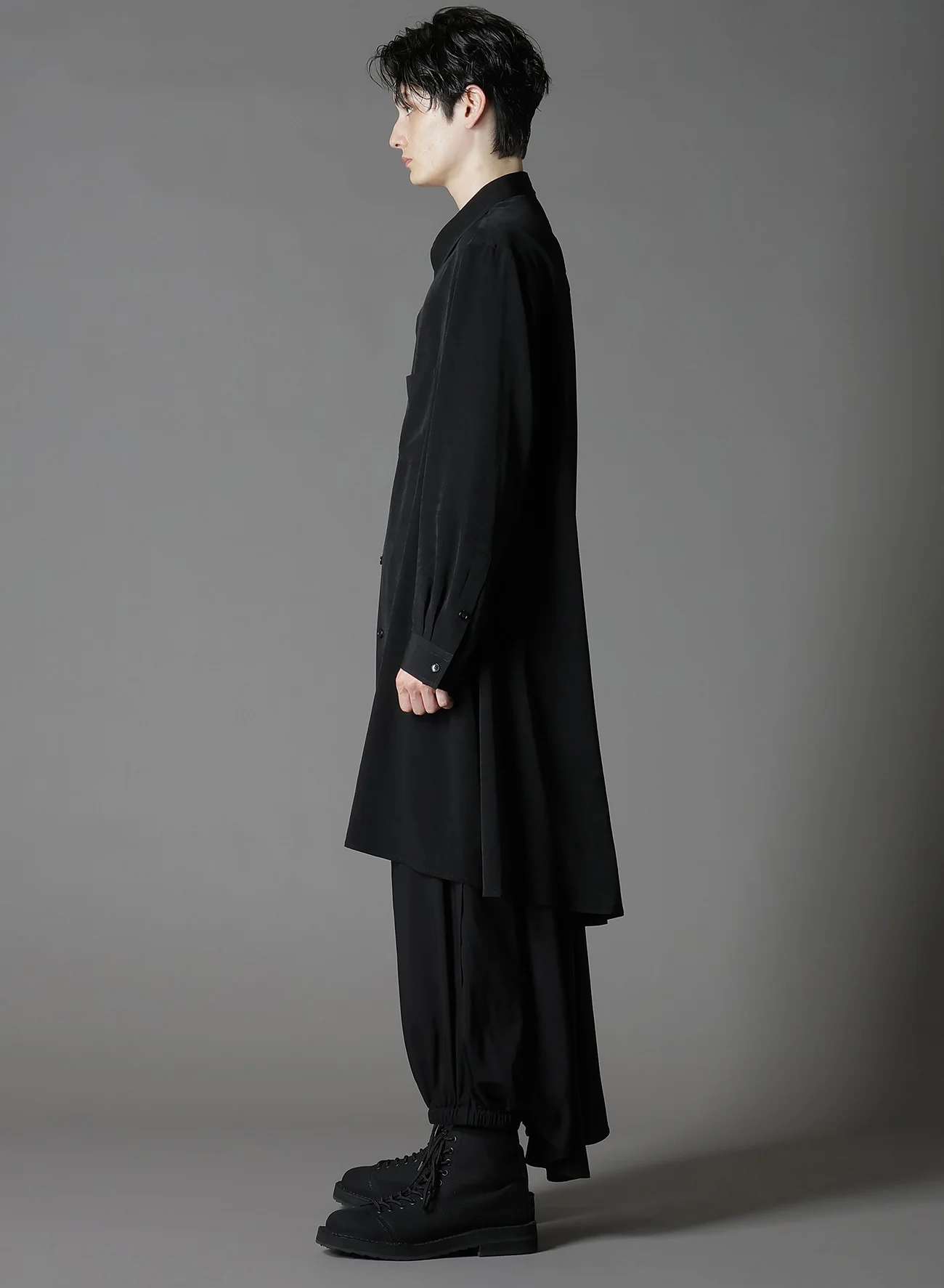 CREPE DE CHINE STANDARD ASYMMETRICAL FLARES SHIRT - Image 4