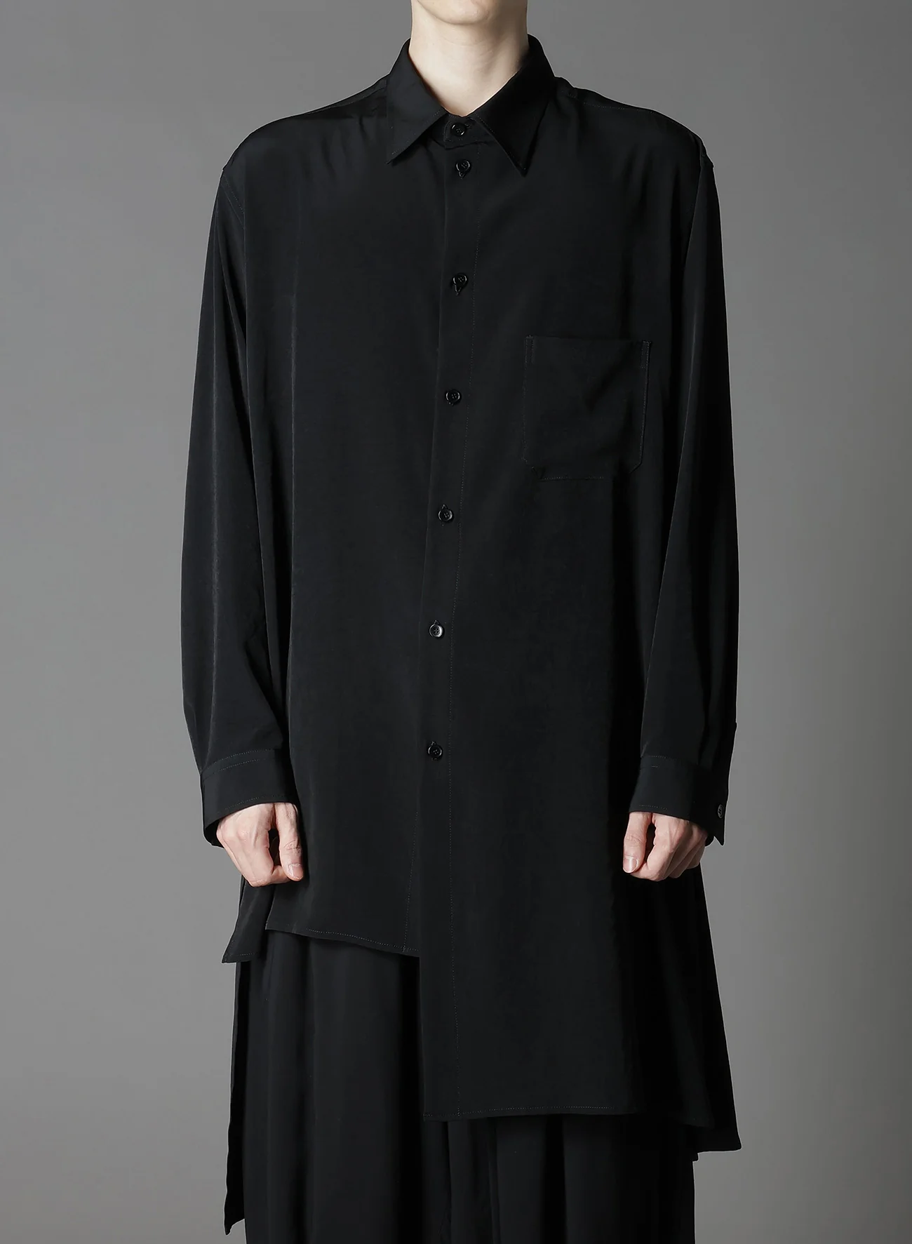 CREPE DE CHINE STANDARD ASYMMETRICAL FLARES SHIRT - Image 6