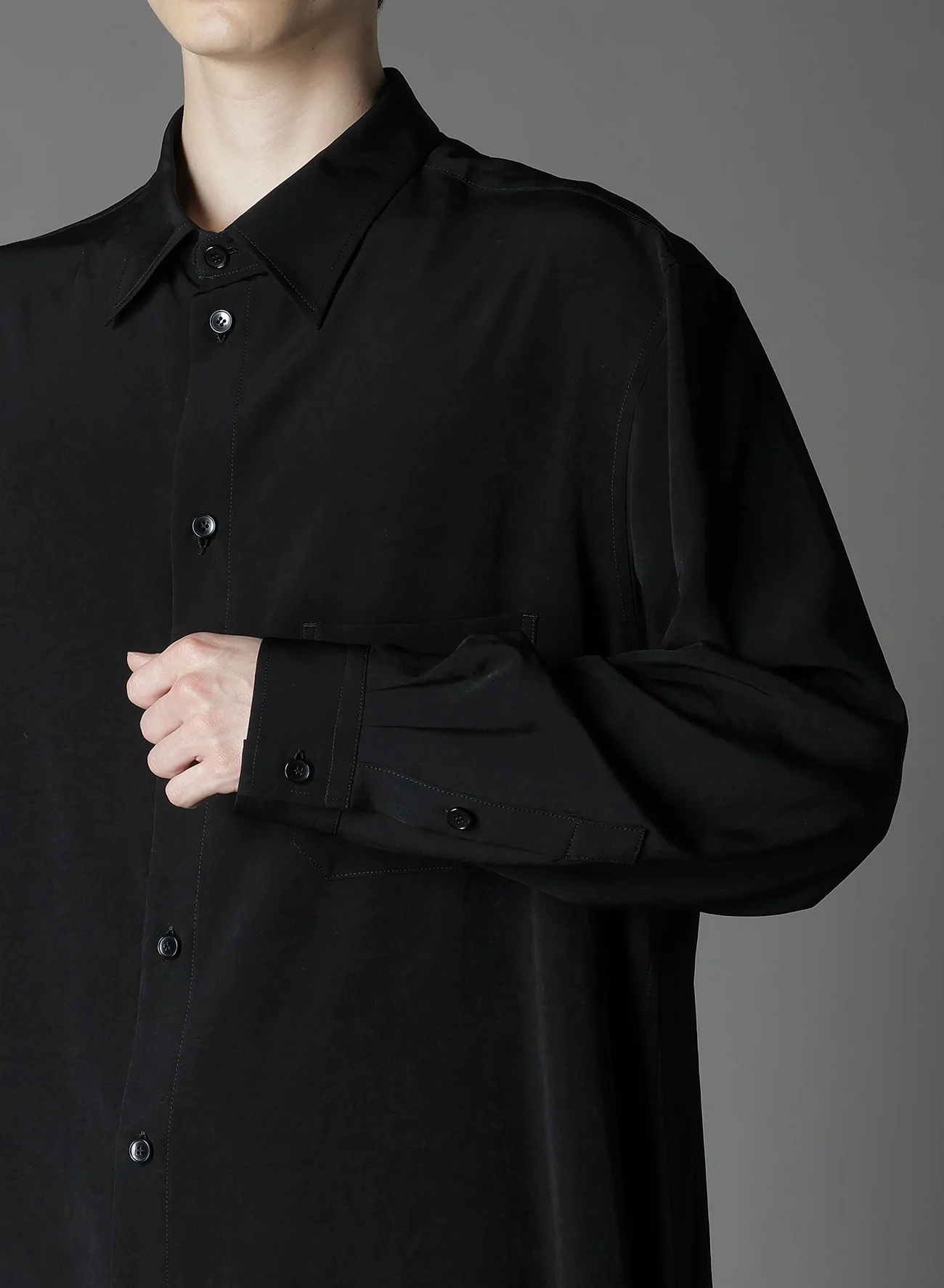 CREPE DE CHINE STANDARD ASYMMETRICAL FLARES SHIRT - Image 8