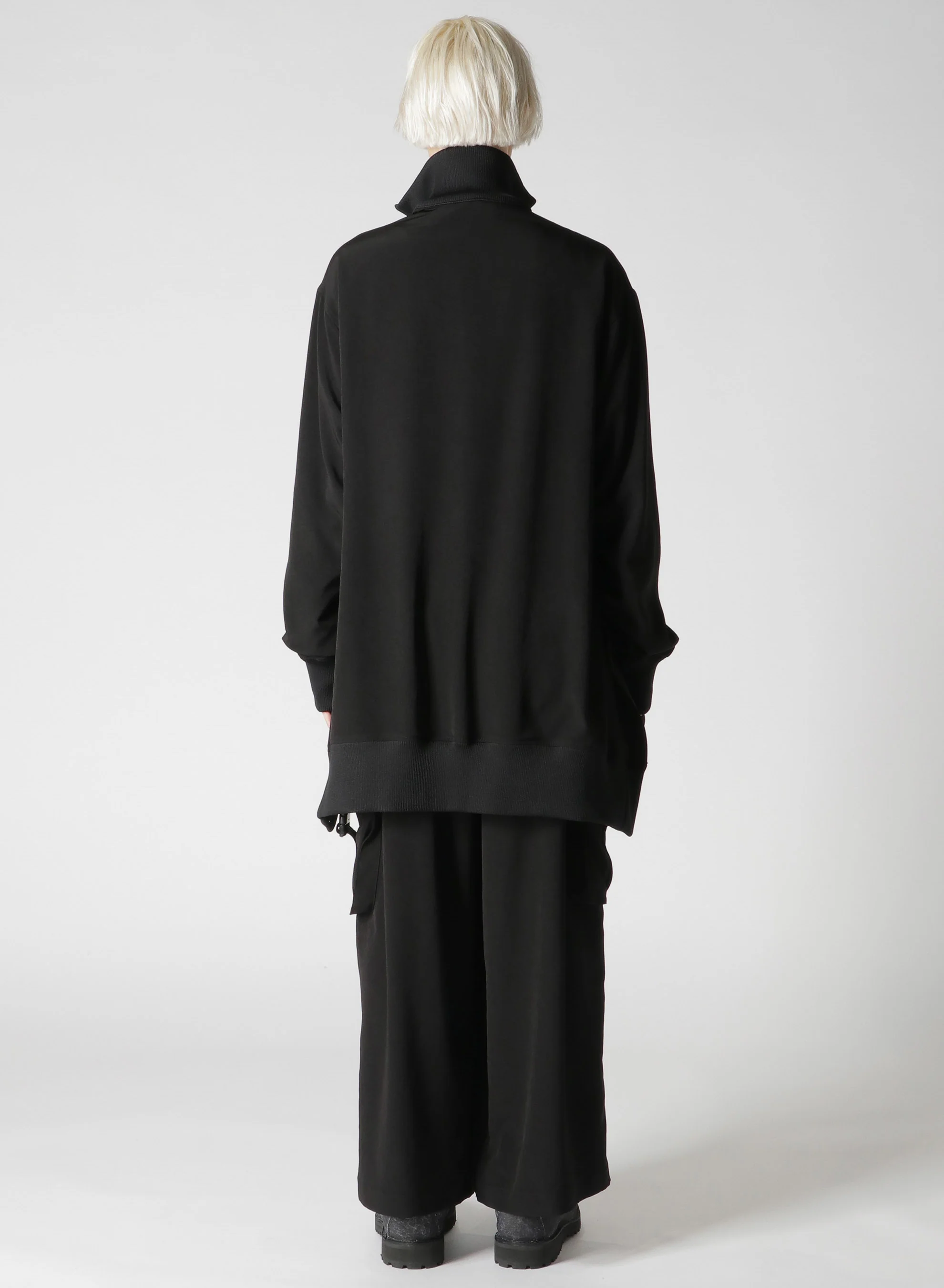 CREPE de CHINE CURVED HEMLINE TRACKSUIT JACKET - Image 4