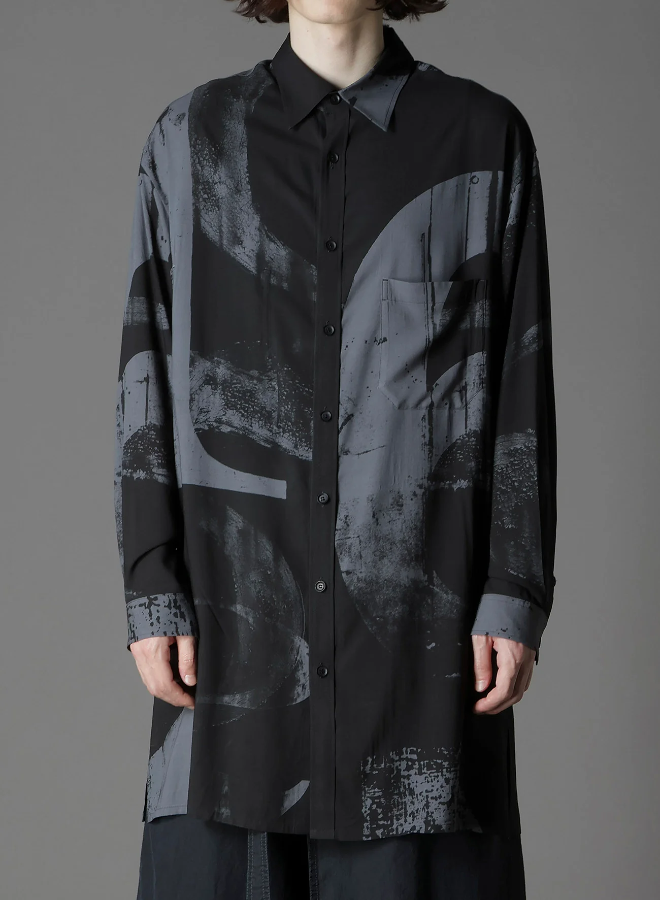 RAYON PRINT  NUMBER PATTERN LONG SHIRT - Image 6