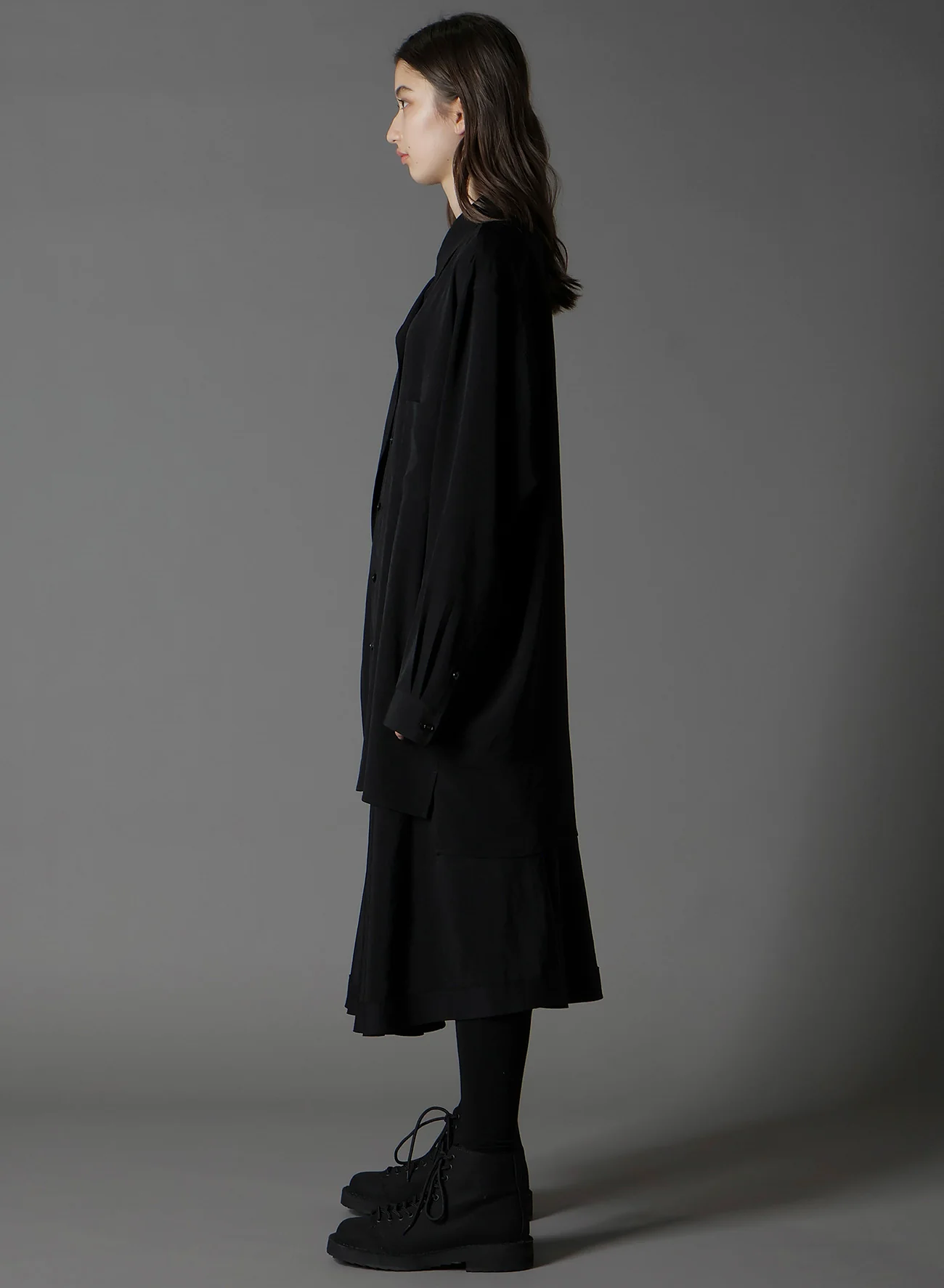 CREPE DE CHINE LEFT FRONT DRAPE SHIRT - Image 3