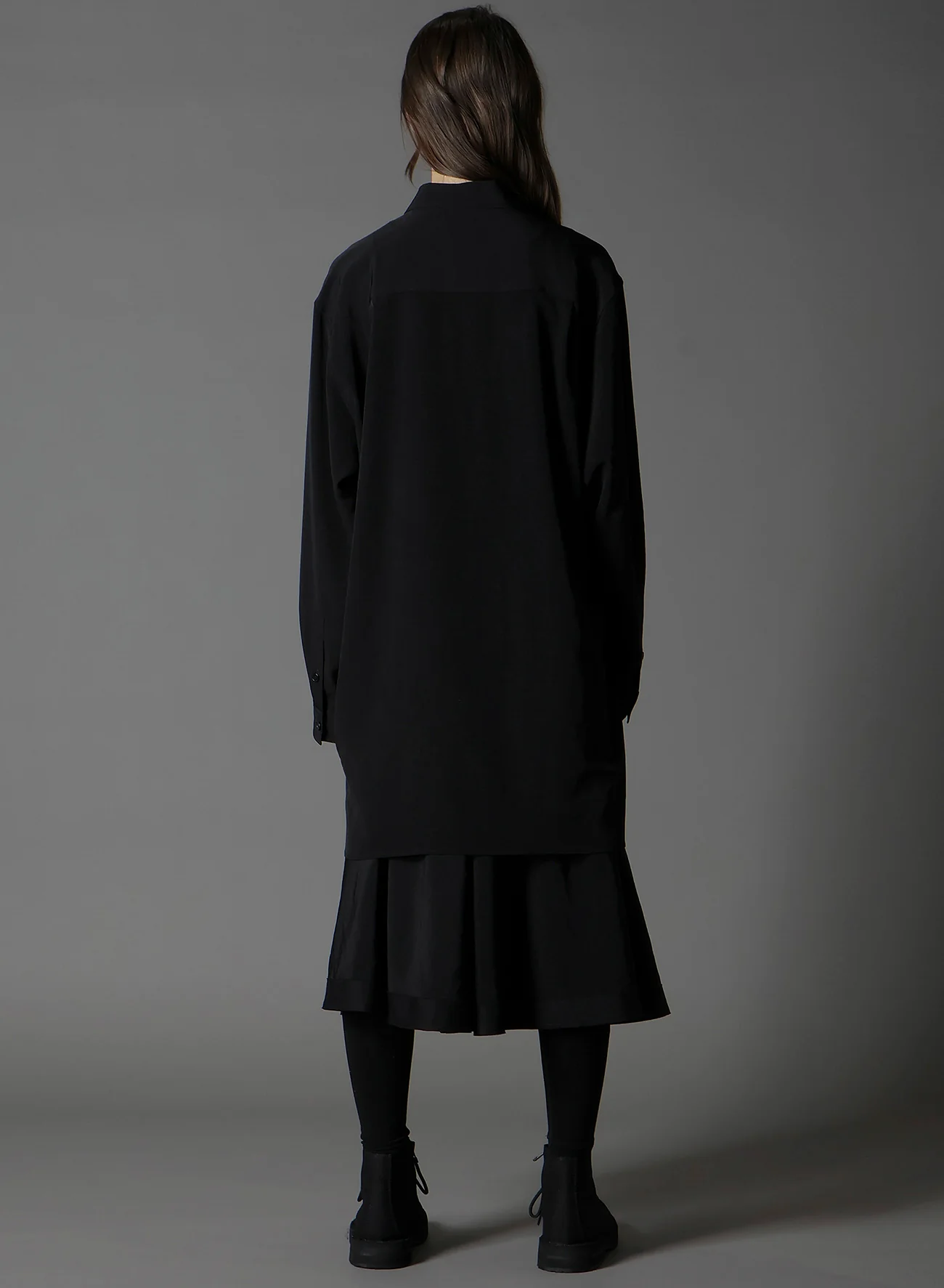 CREPE DE CHINE LEFT FRONT DRAPE SHIRT - Image 4