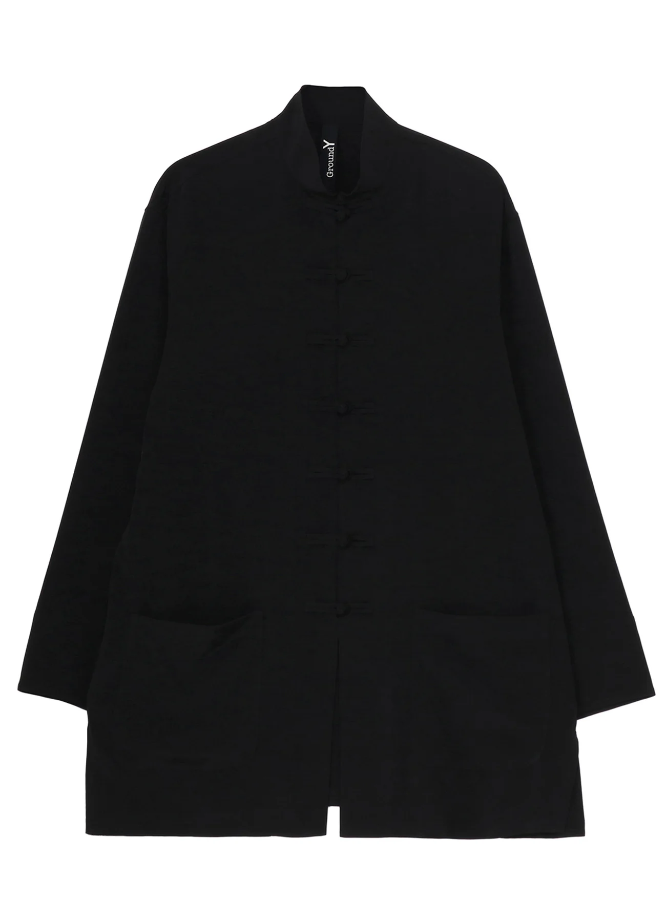 CREPE DE CHINE SHAKA BUTTON STAND COLLAR SHIRT - Image 11