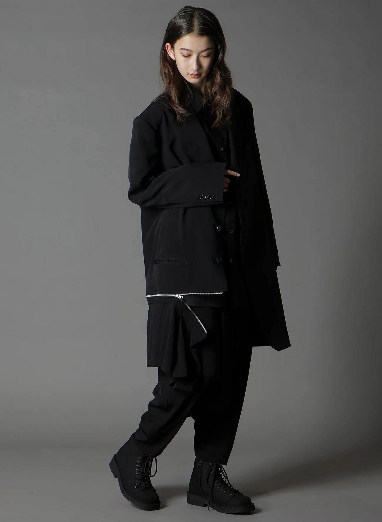 CREPE DE CHINE RIGHT PLEATED JACKET - Image 5