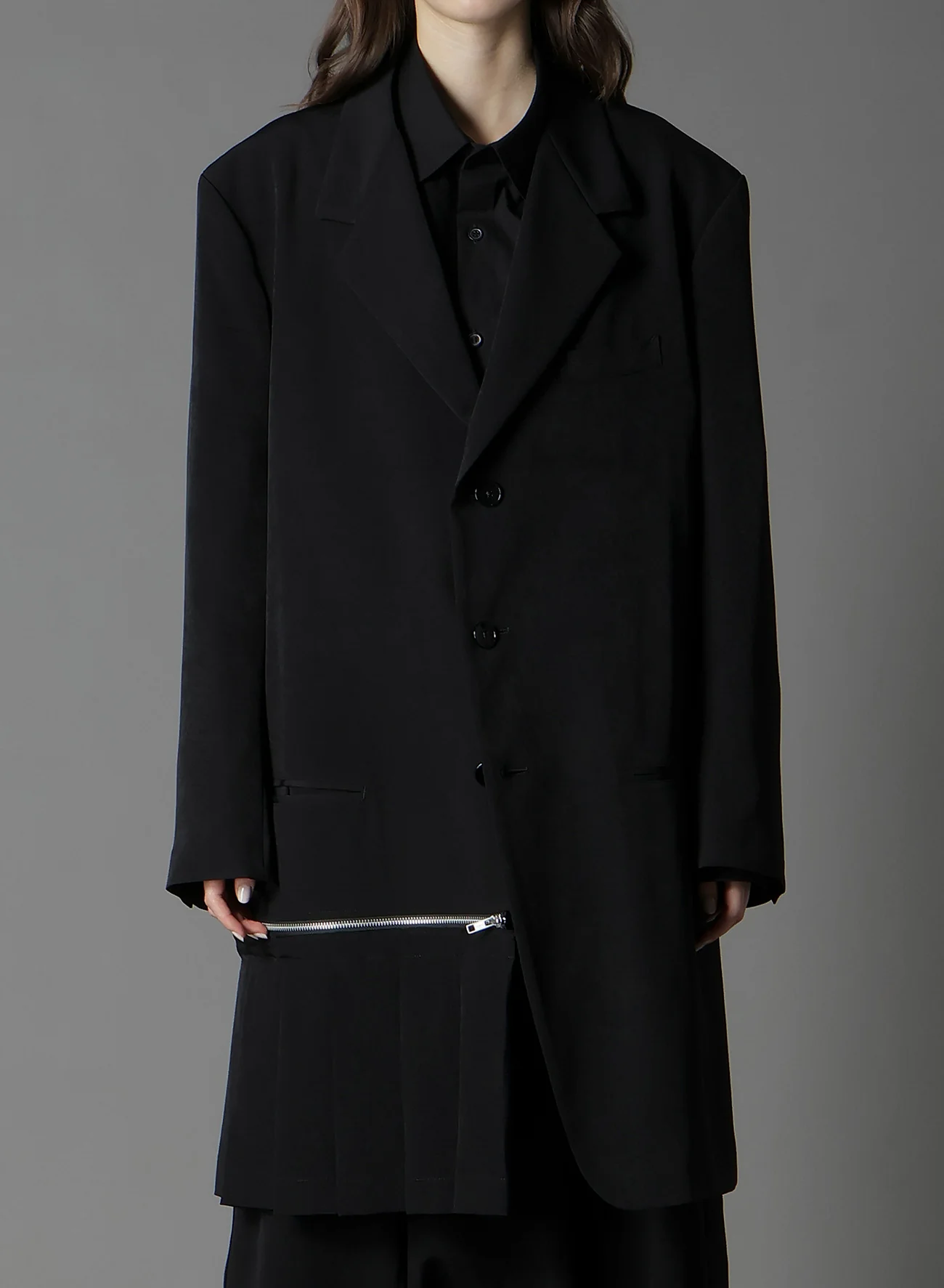 CREPE DE CHINE RIGHT PLEATED JACKET - Image 6