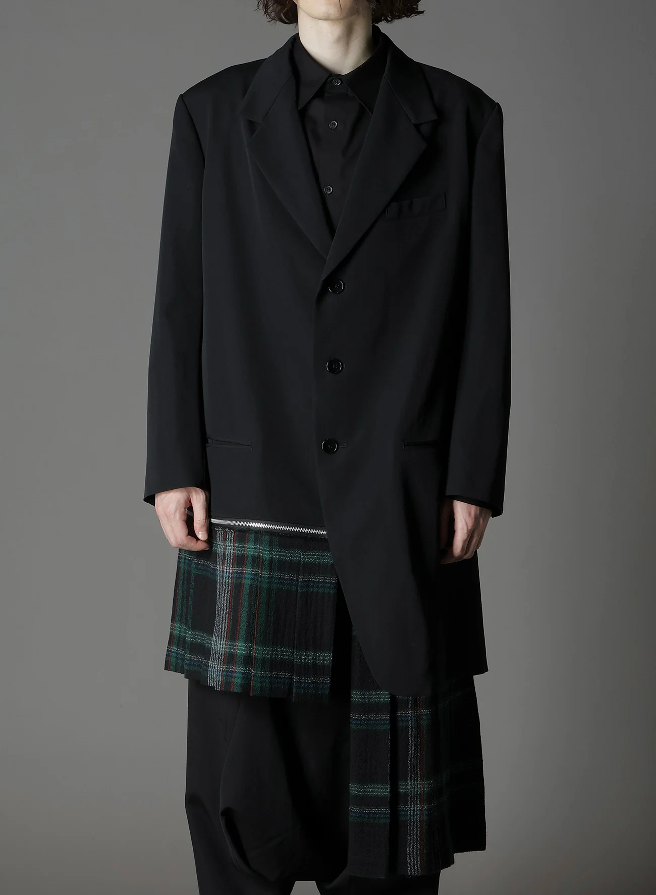W/GABARDINE DOUBLE GAUZE  RIGHT PLEATED JACKET - Image 8