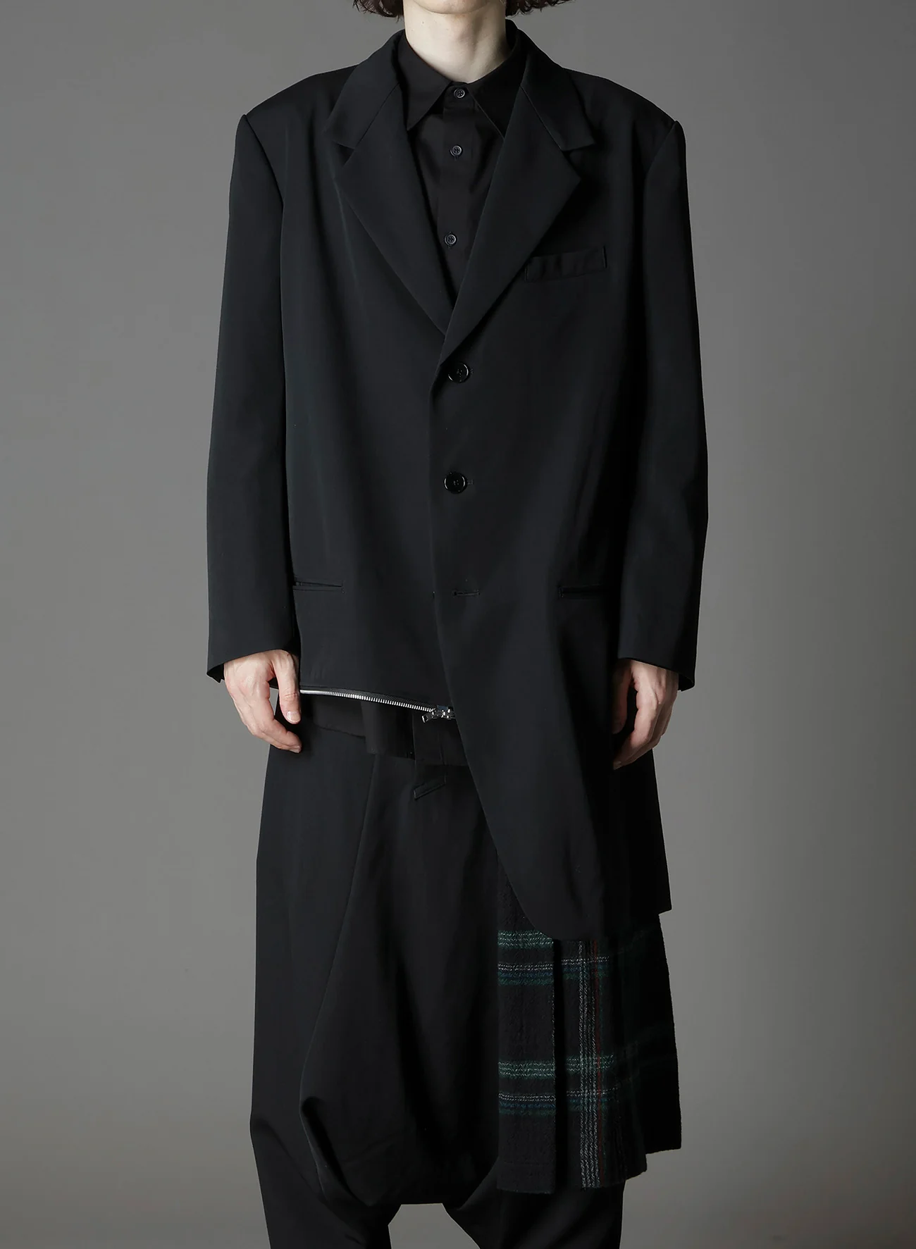 W/GABARDINE DOUBLE GAUZE  RIGHT PLEATED JACKET - Image 9