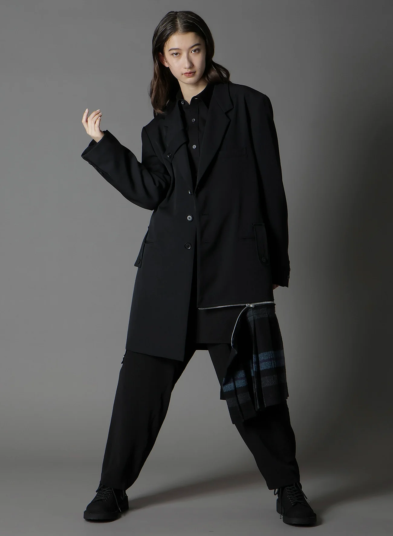 W/GABARDINE DOUBLE GAUZE PLEATED JACKET W/ TAB - Image 5