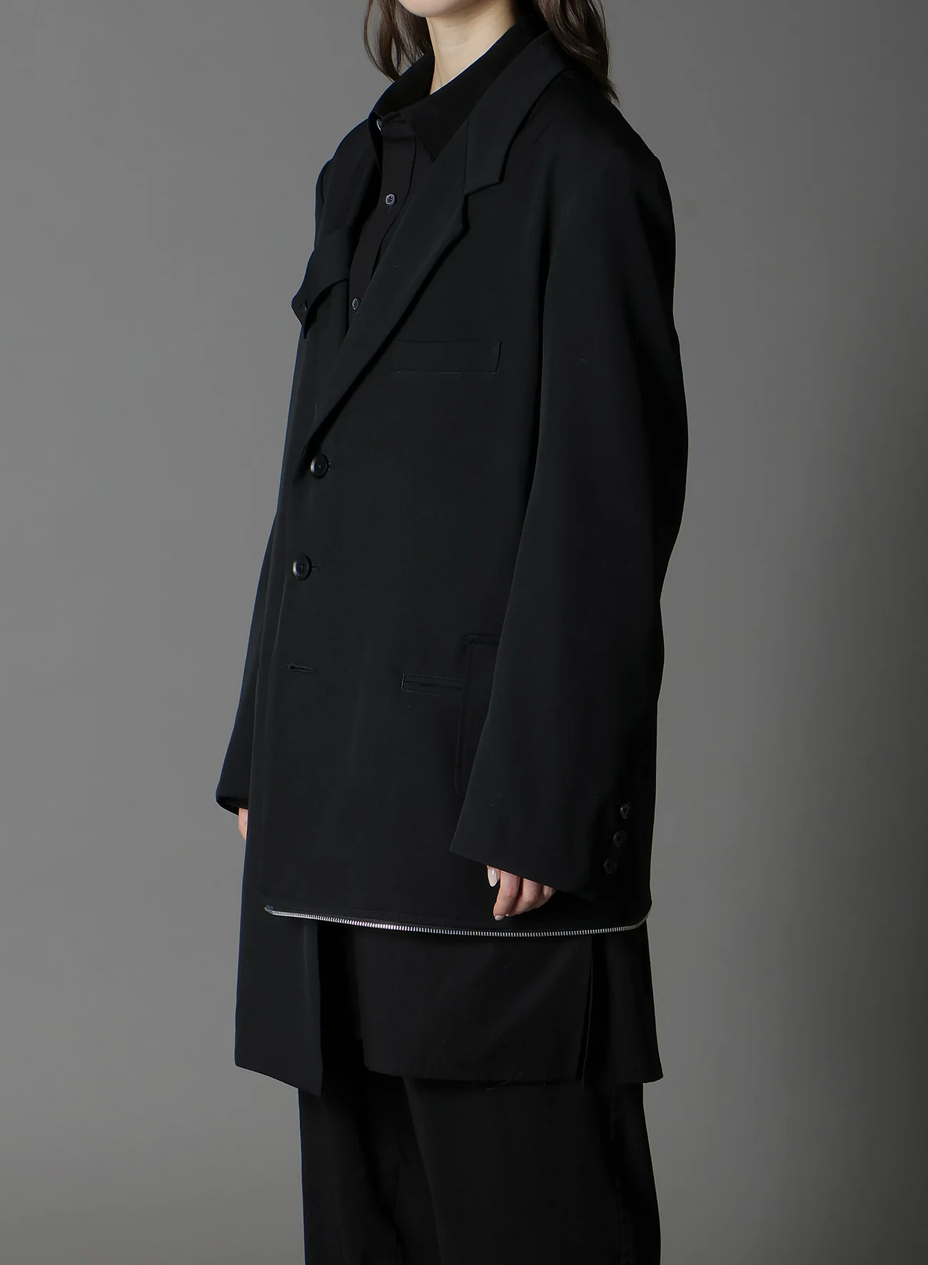 W/GABARDINE DOUBLE GAUZE PLEATED JACKET W/ TAB - Image 7