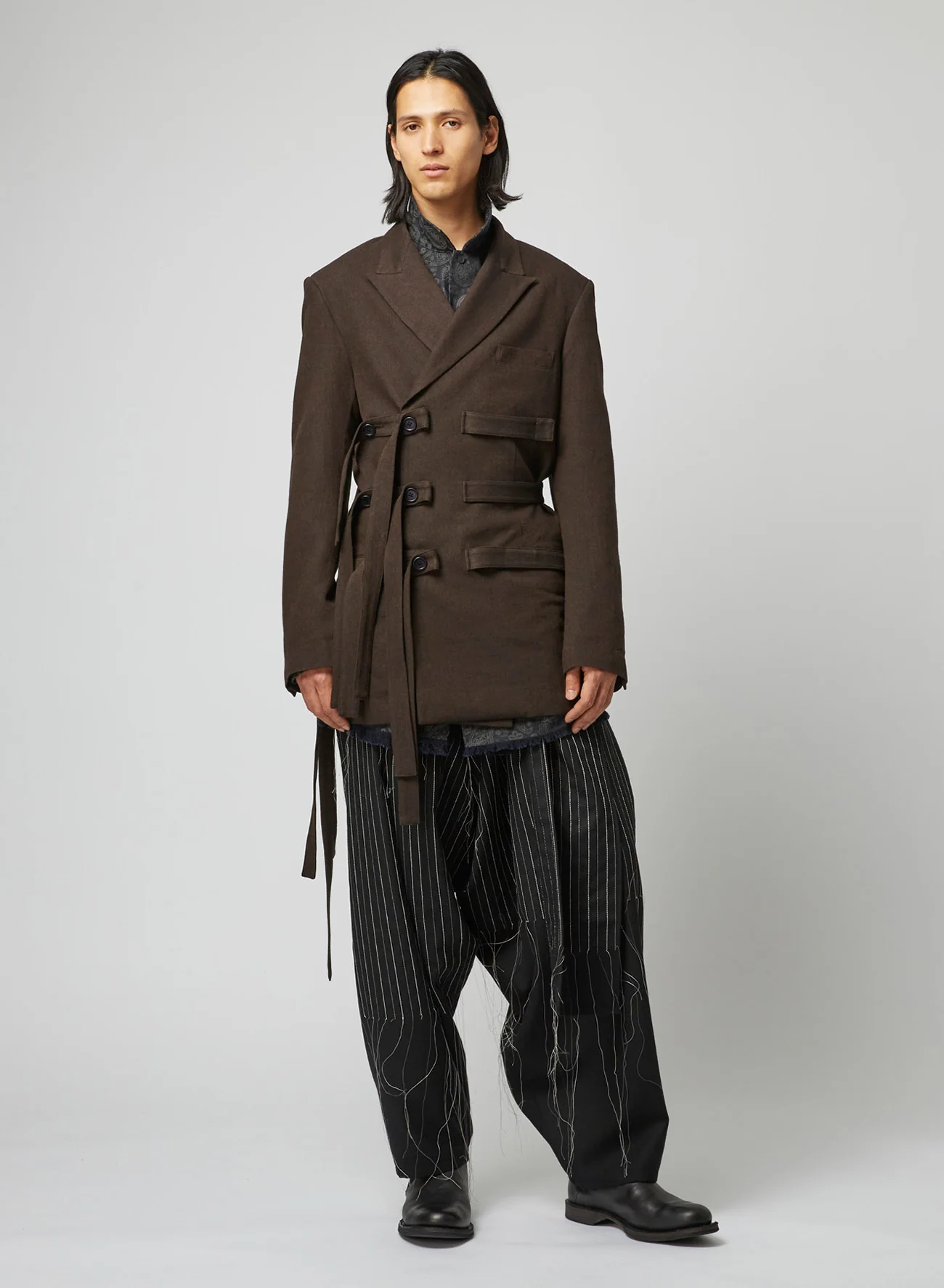 KHAKI W/L/C W-BELTED DOUBLE JACKET - Image 3