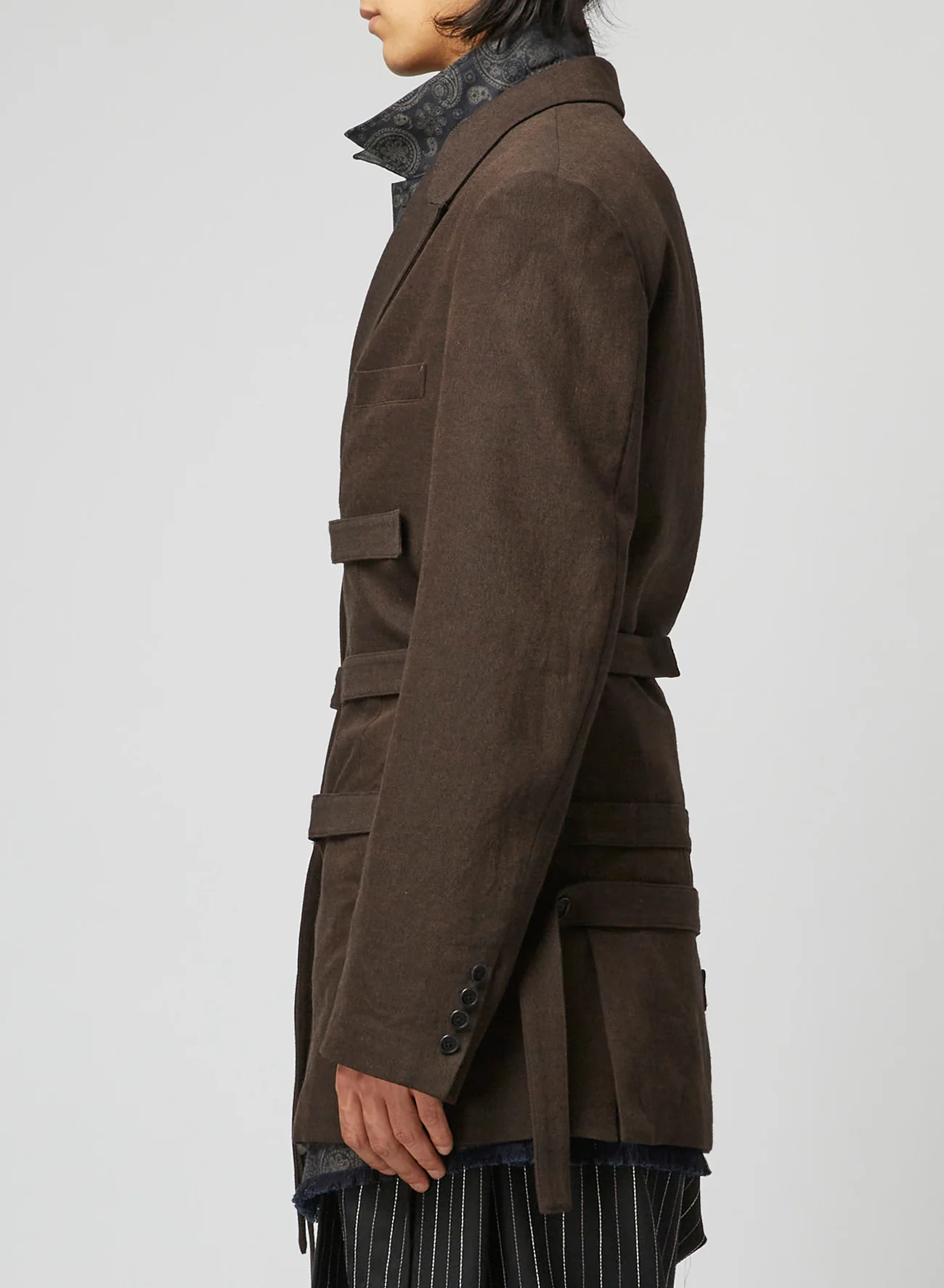 KHAKI W/L/C W-BELTED DOUBLE JACKET - Image 4