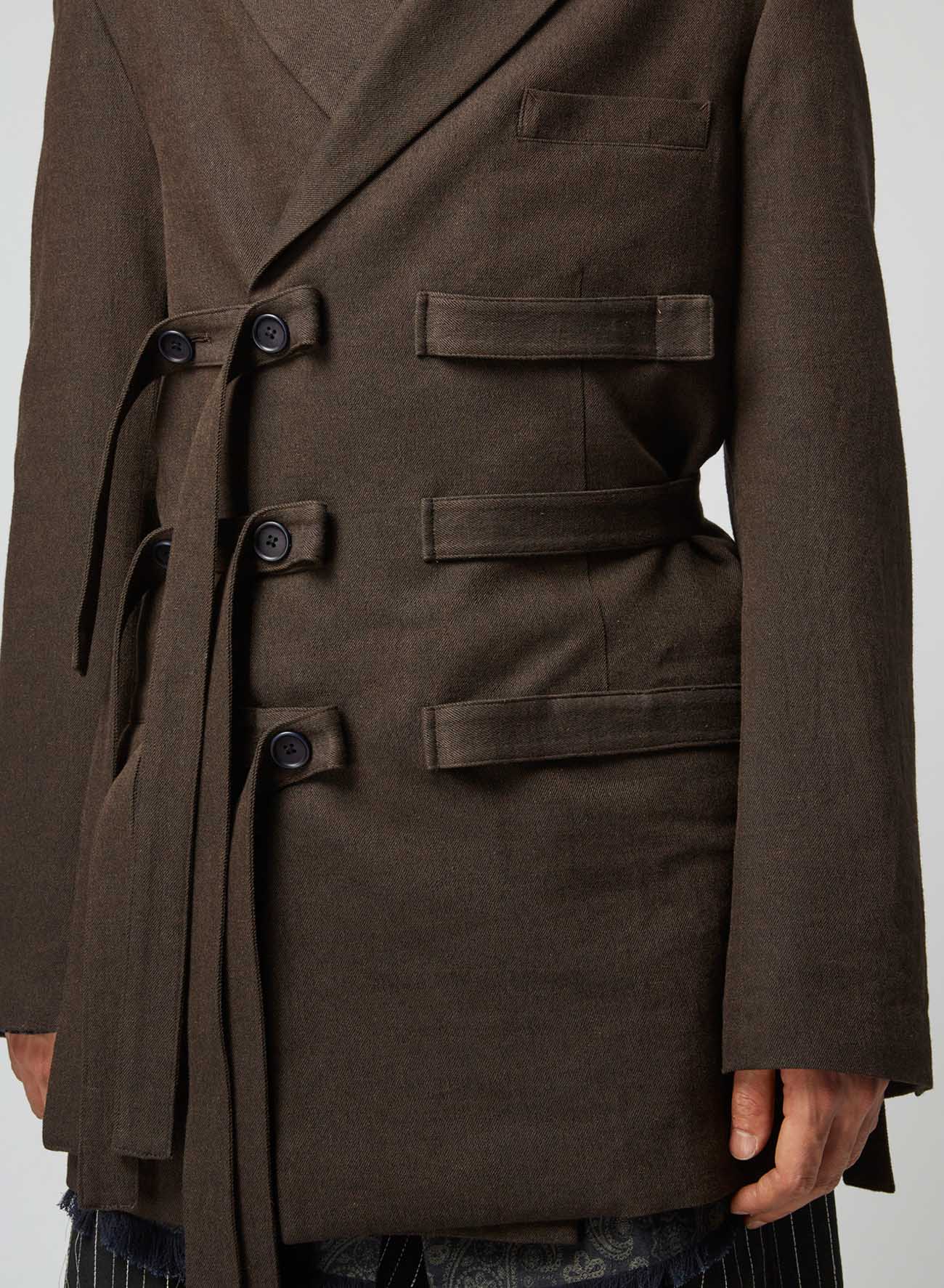 KHAKI W/L/C W-BELTED DOUBLE JACKET - Image 7