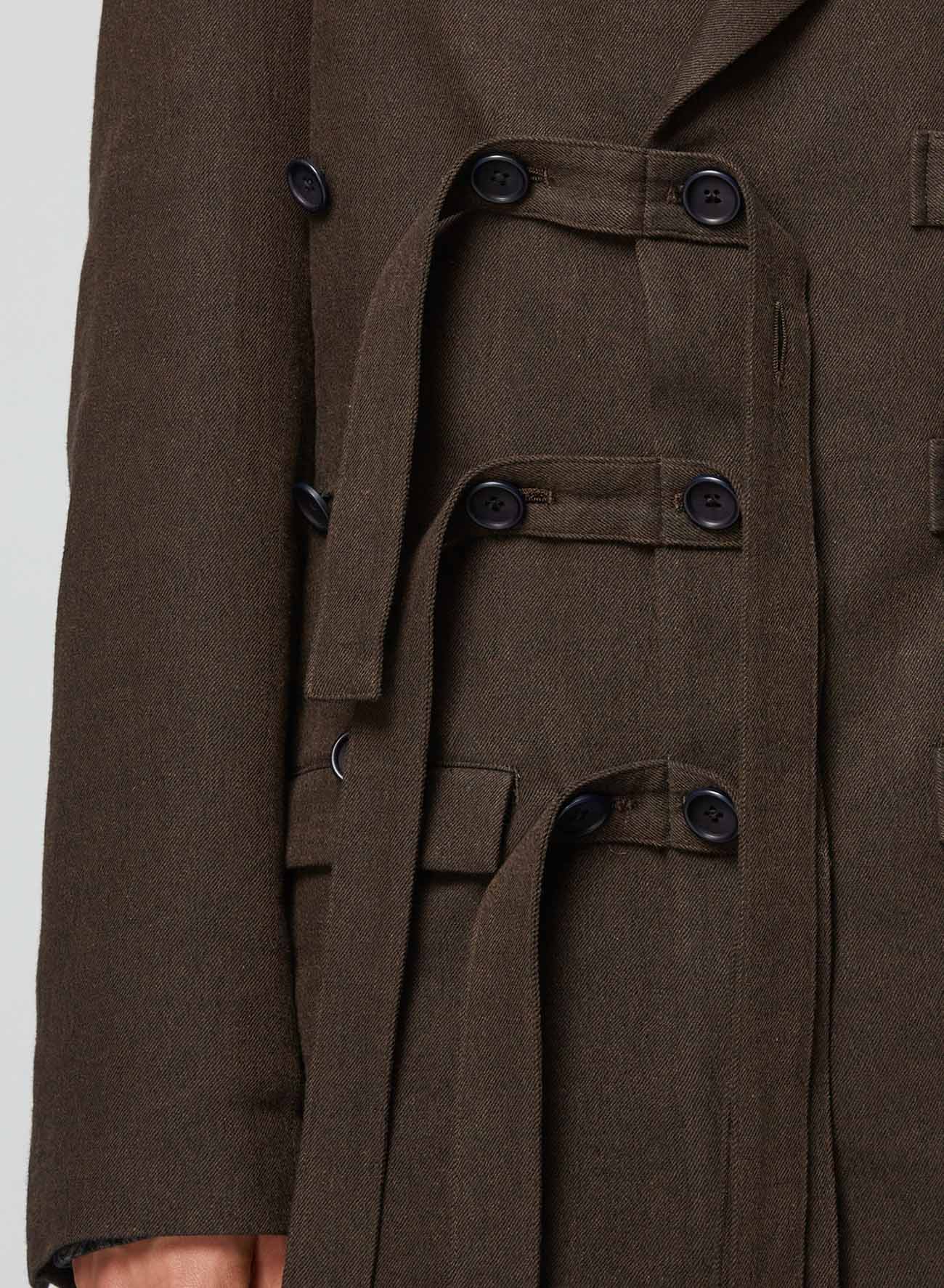 KHAKI W/L/C W-BELTED DOUBLE JACKET - Image 8