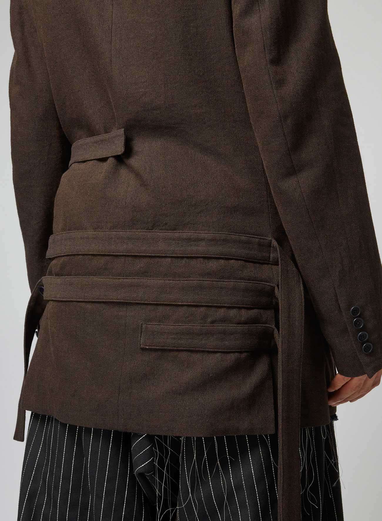 KHAKI W/L/C W-BELTED DOUBLE JACKET - Image 9