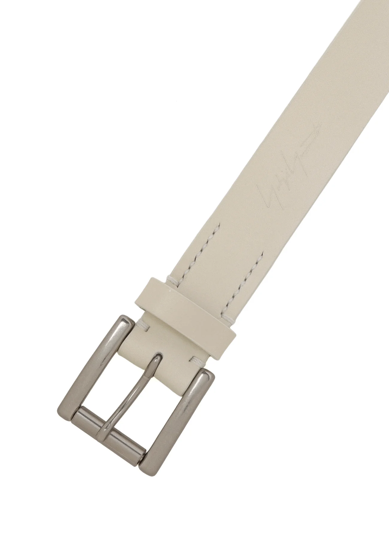 WHITE LEATHER 30MM PLAIN BELT - Image 3