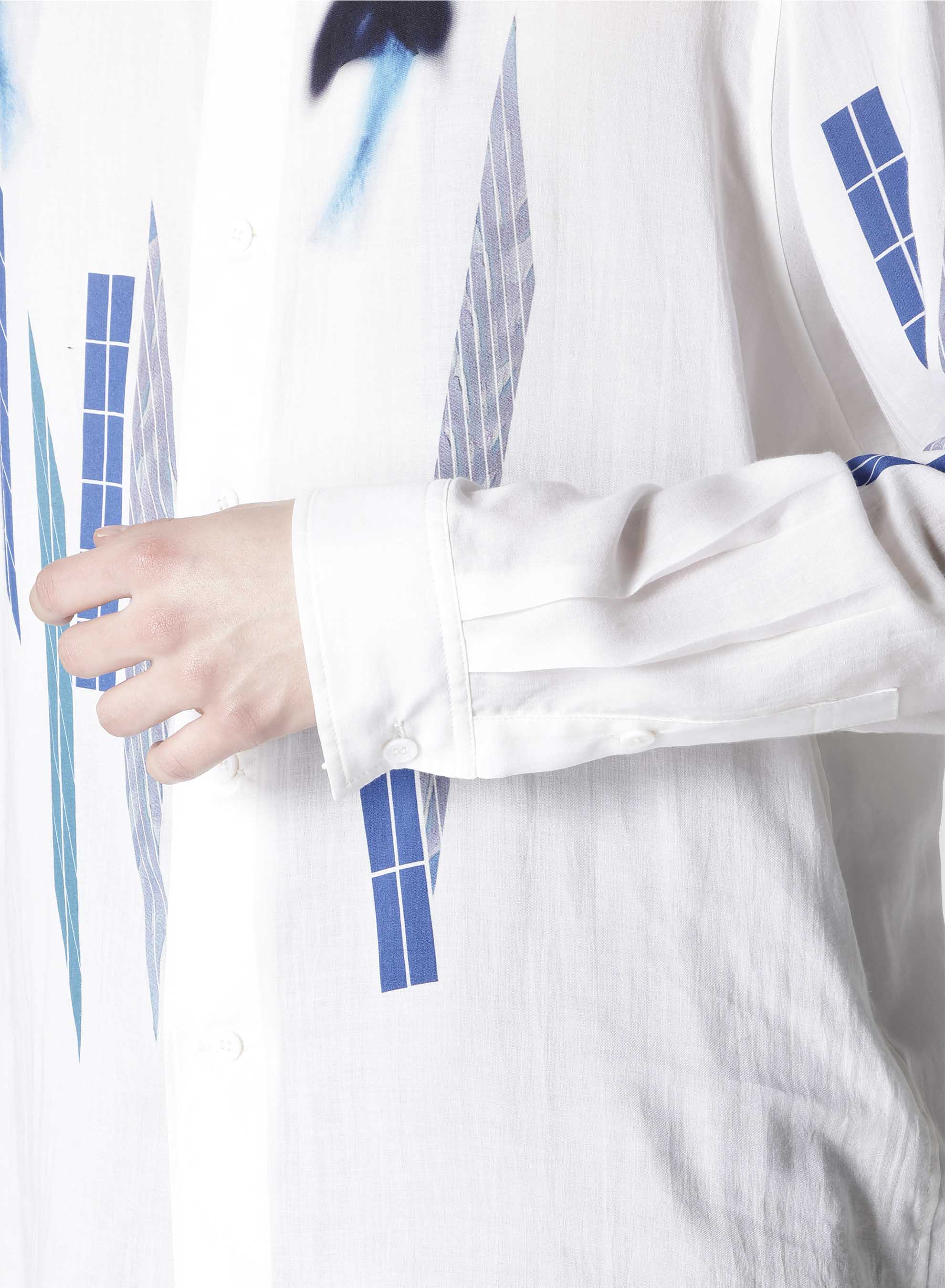 CELLULOSE BLUE MOTIF BLOUSE - Image 5