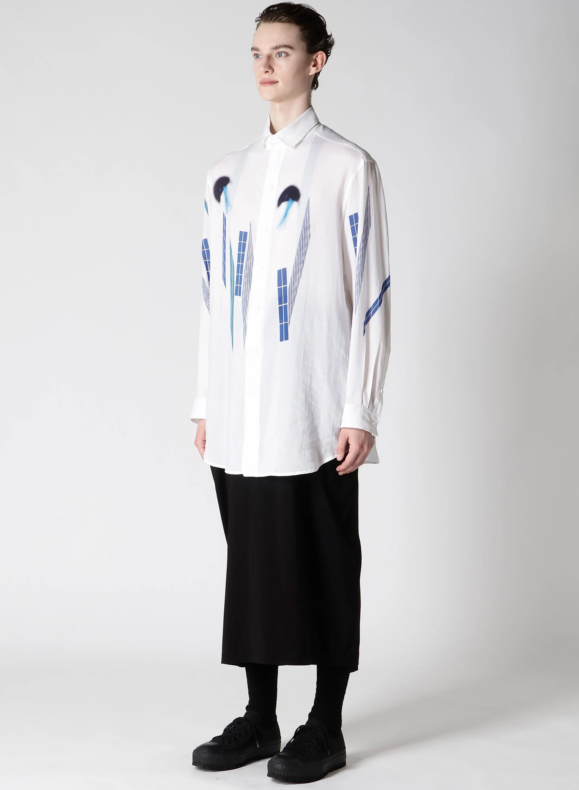 CELLULOSE BLUE MOTIF BLOUSE - Image 8