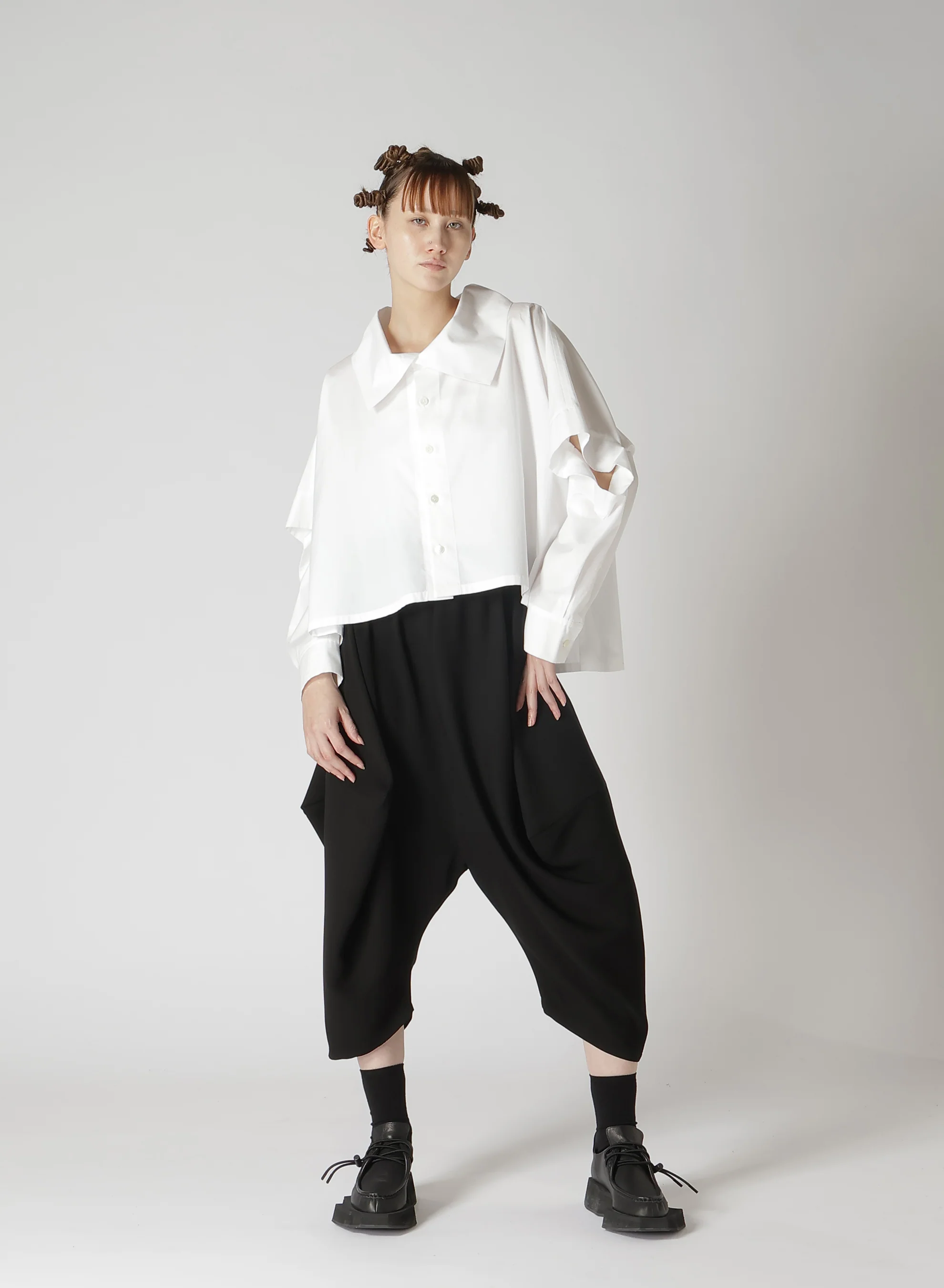 100/2 BROAD COTTON ELBOW SLIT SHIRT - Image 4