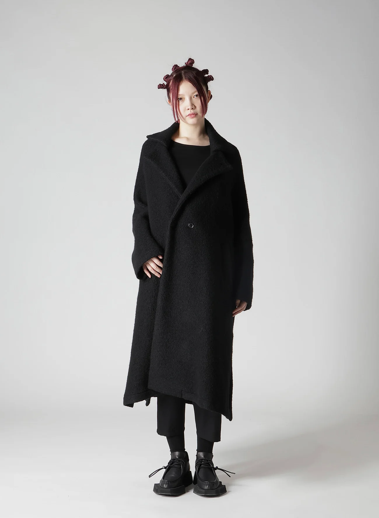 SHEEP PILE LONG JACKET WITH DOUBULE FRONT BOTTUN - Image 4