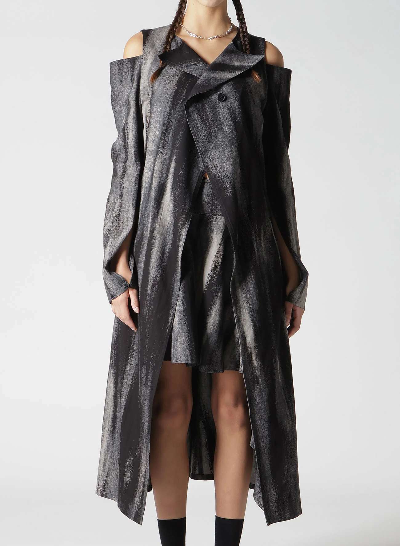 DISCHARGE PT DENIM OPEN SHOULDER DRESS - Image 7