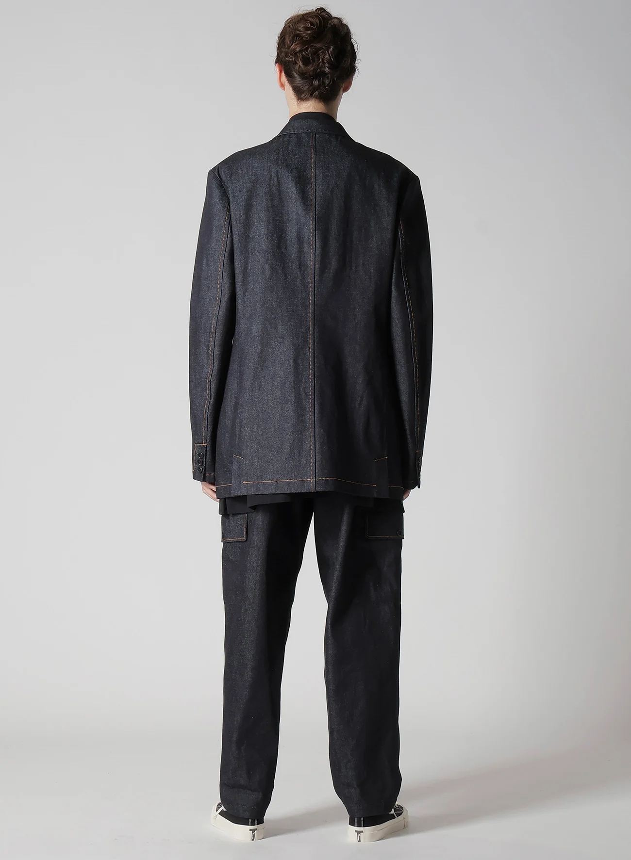 13oz UNEVEN YARN DENIM JACKET WITH 3-BUTTONS COLOR COMBI - Image 11