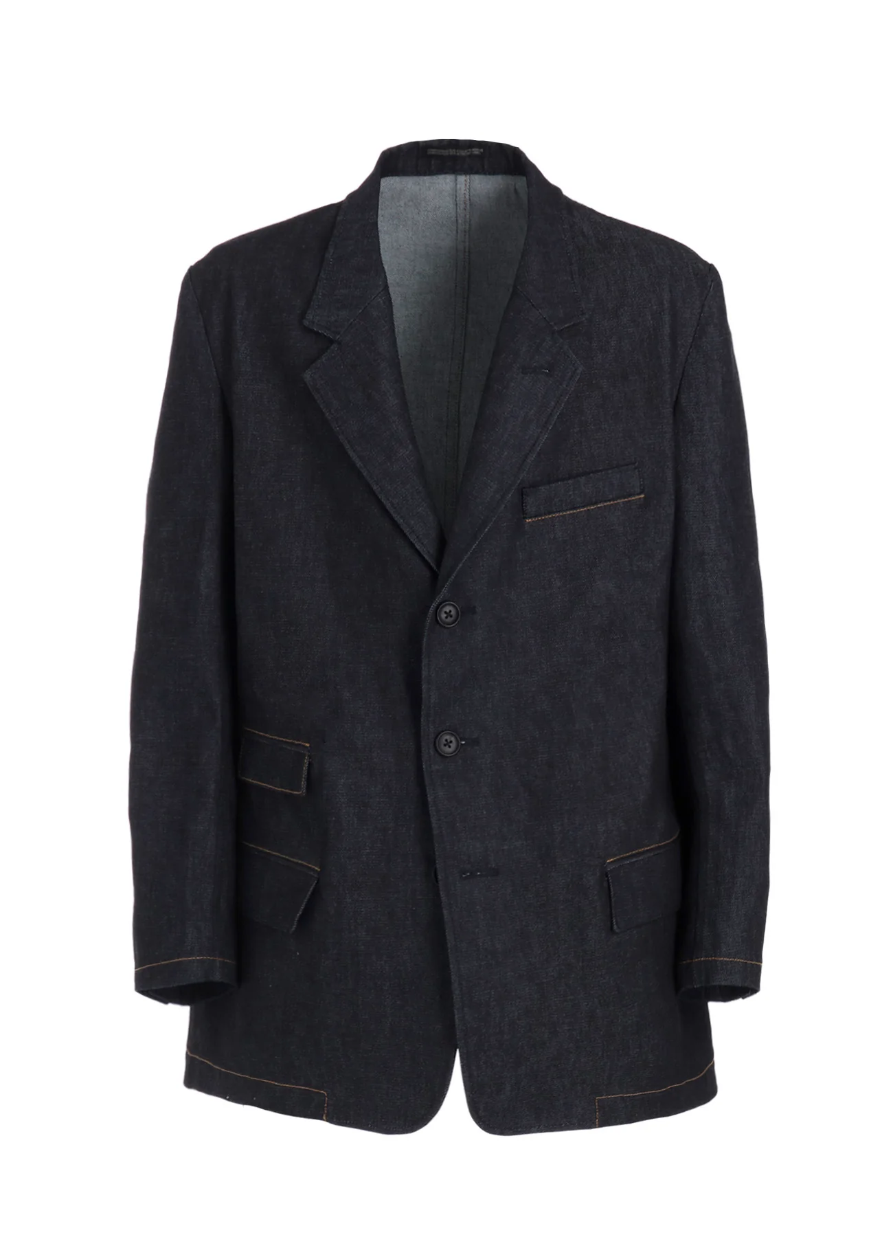 13oz UNEVEN YARN DENIM JACKET WITH 3-BUTTONS COLOR COMBI - Image 13